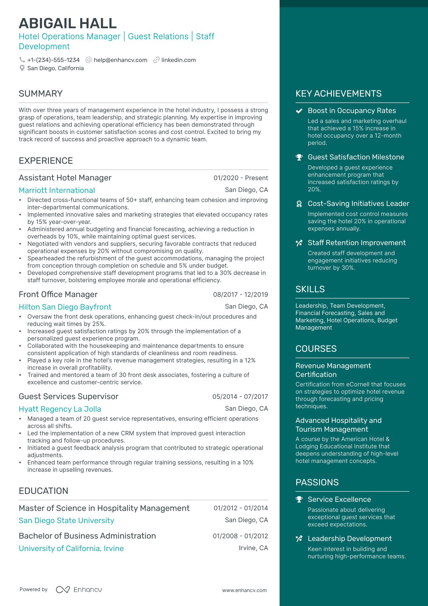 10 Hotel Operations Manager Resume Examples & Guide for 2026