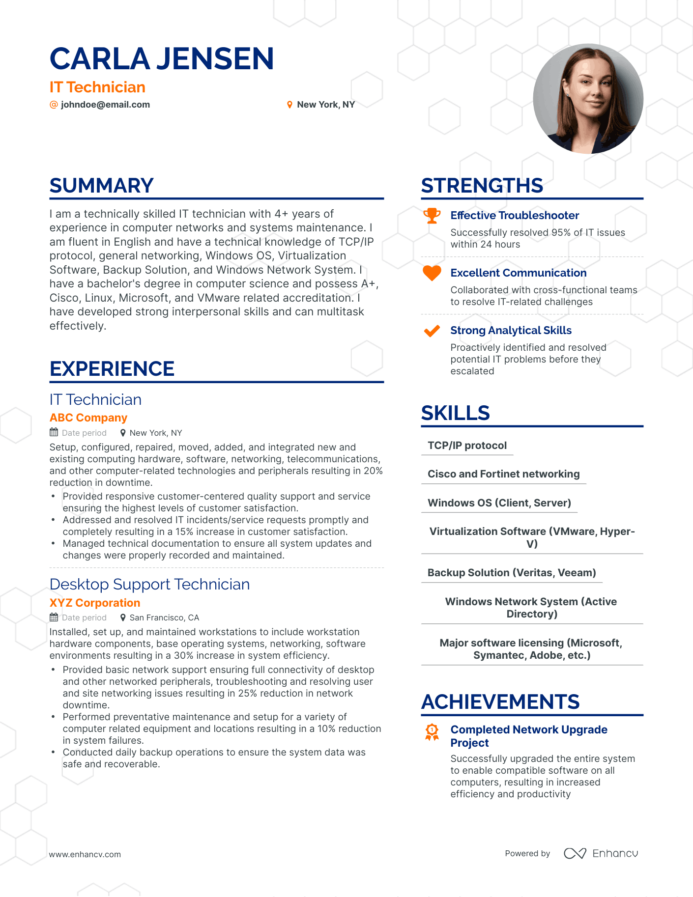 5 IT Technician Resume Examples & Guide for 2024