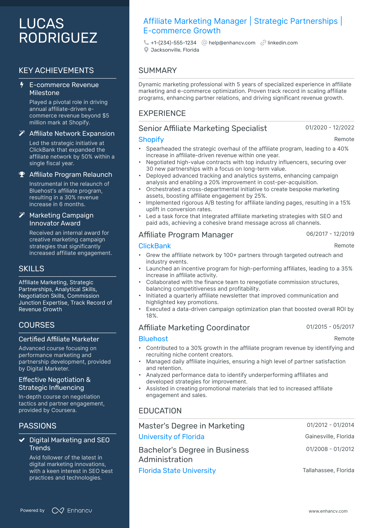10 Affiliate Marketing Manager Resume Examples & Guide for 2026
