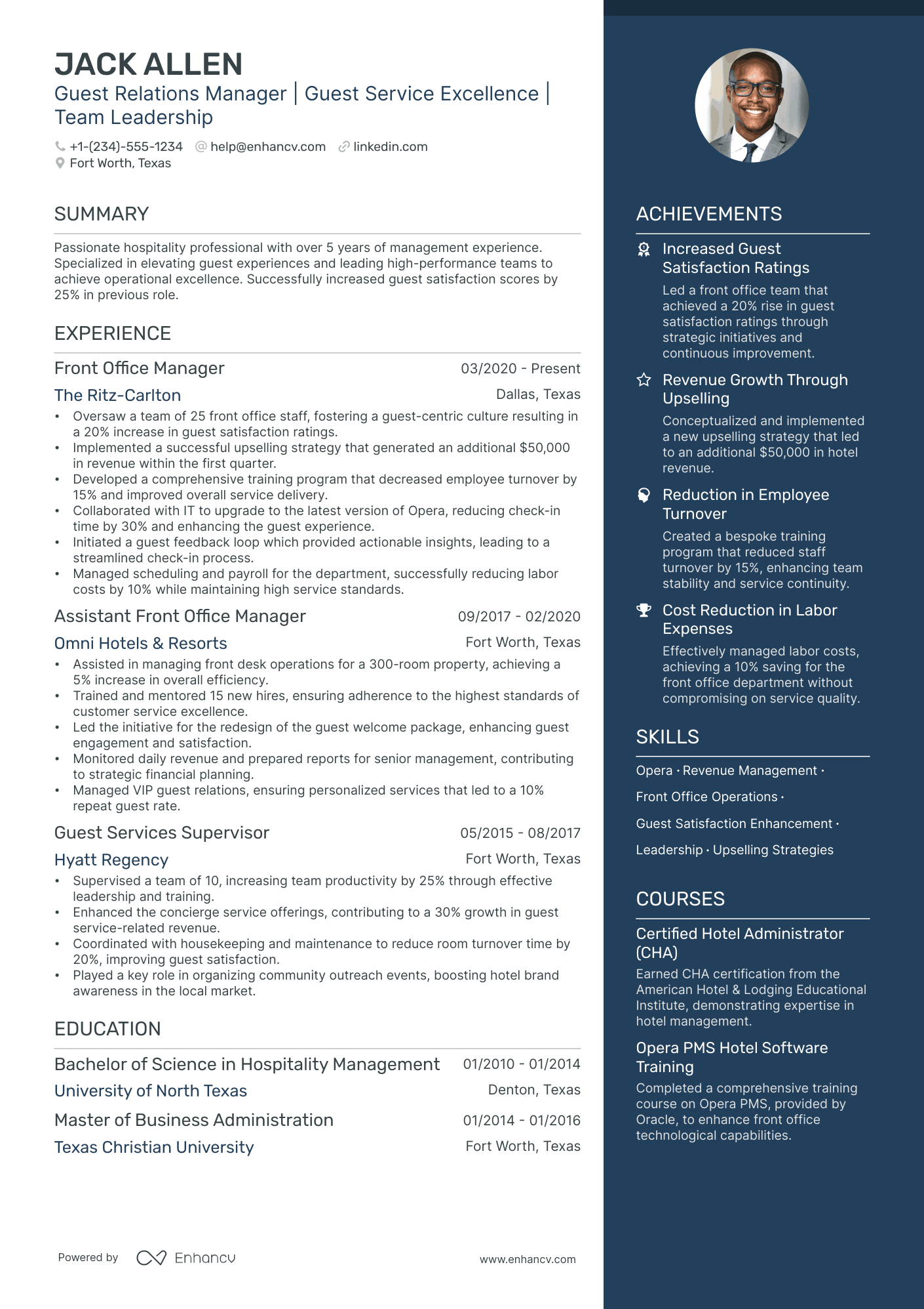 5 Guest Relations Manager Resume Examples & Guide for 2024