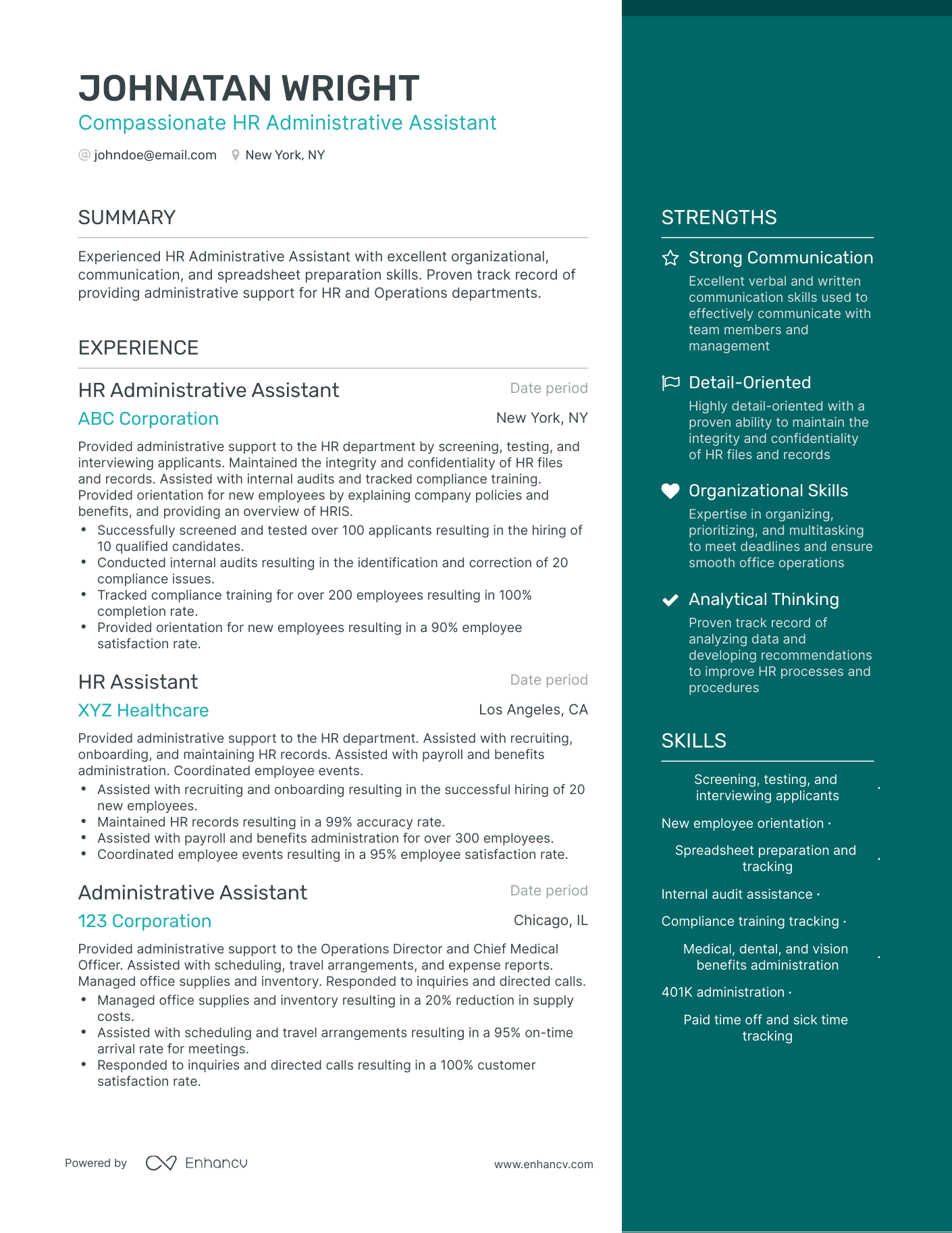 5 HR Administrative Assistant Resume Examples & Guide for 2024