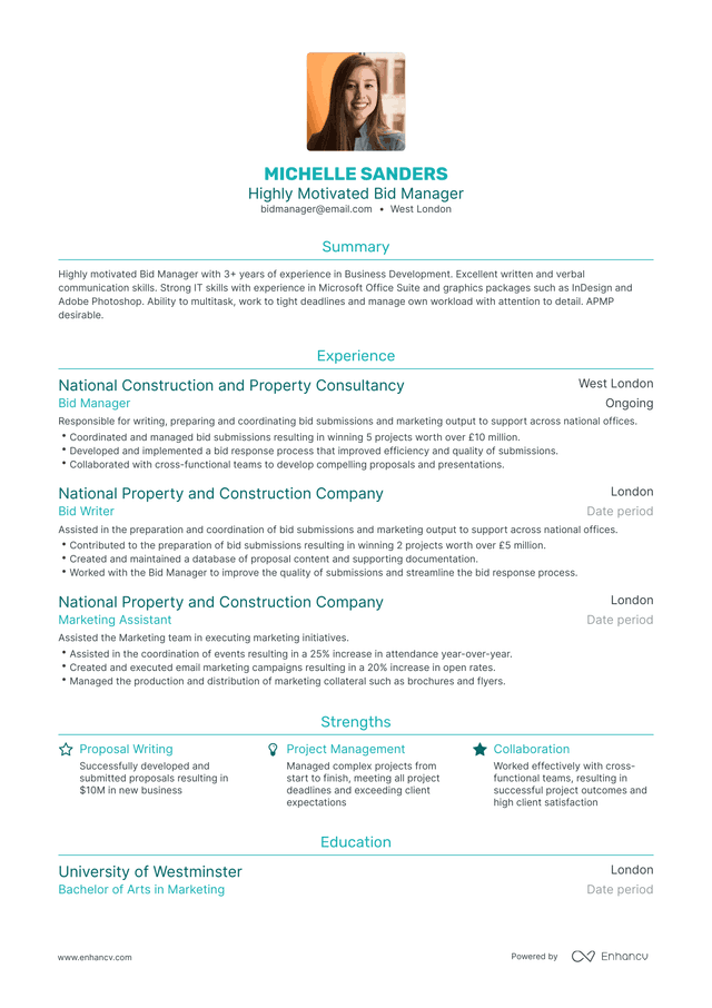 Bid Manager Resume Examples & Guide for 2023