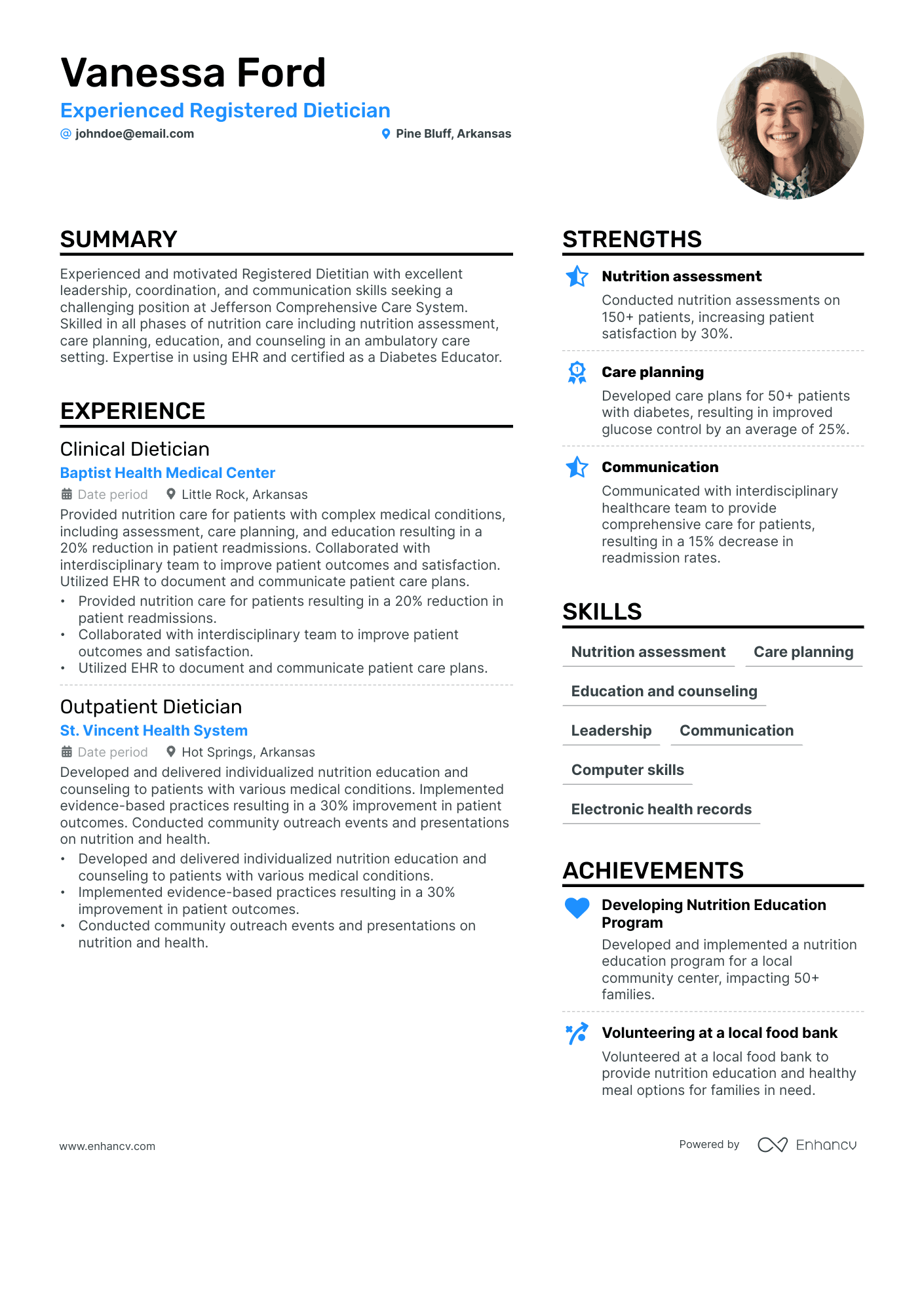 5 Dietician Resume Examples & Guide for 2024