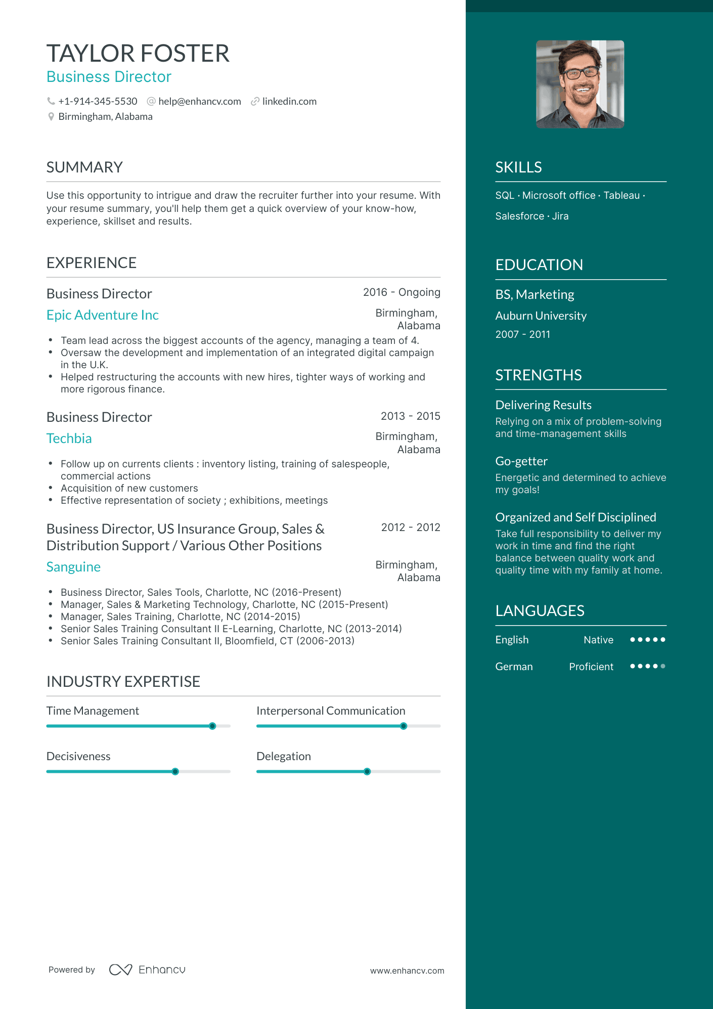 Business Director Resume Examples & Guide for 2023 (Layout, Skills ...