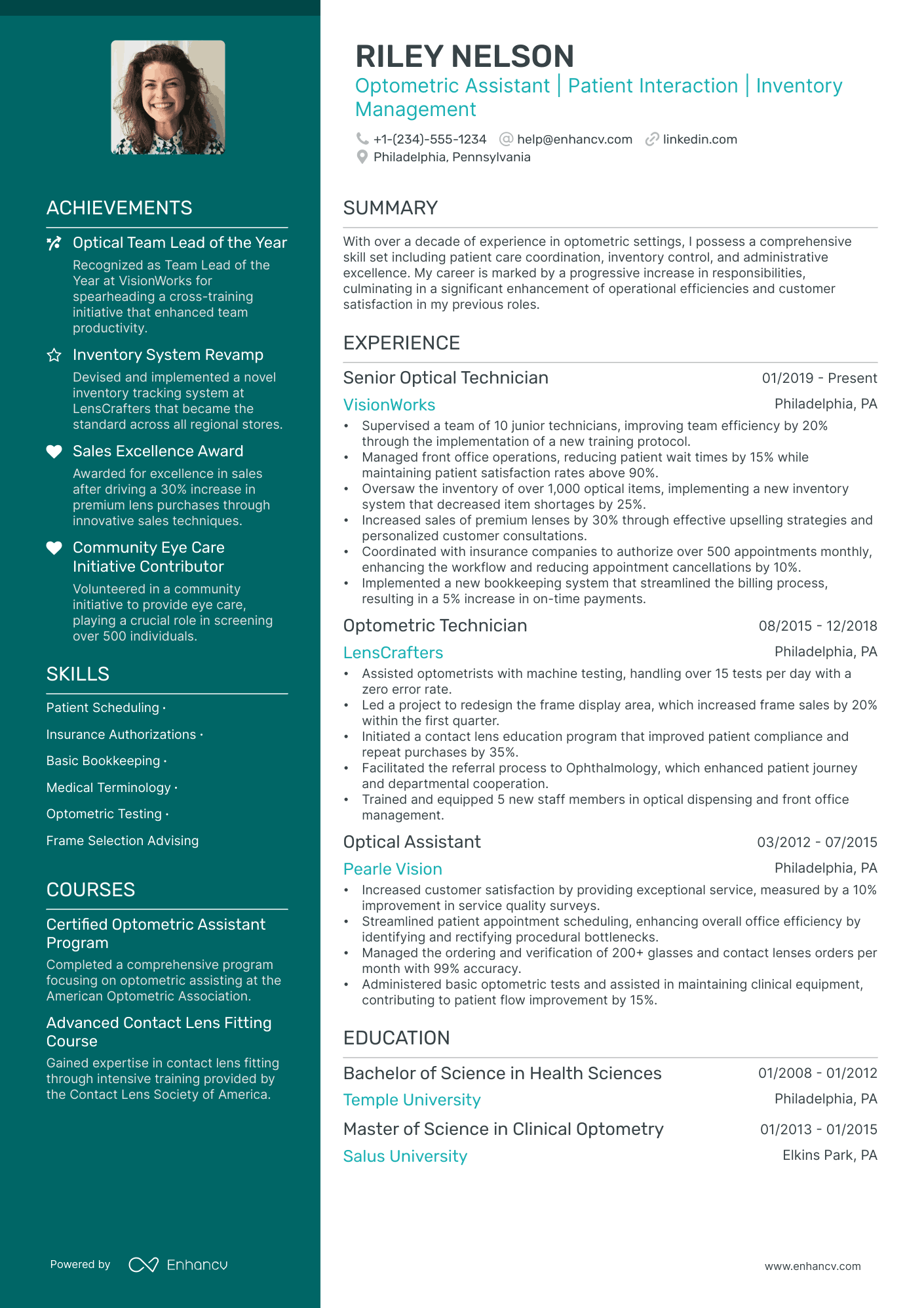 5 Optometrist Resume Examples & Guide for 2024