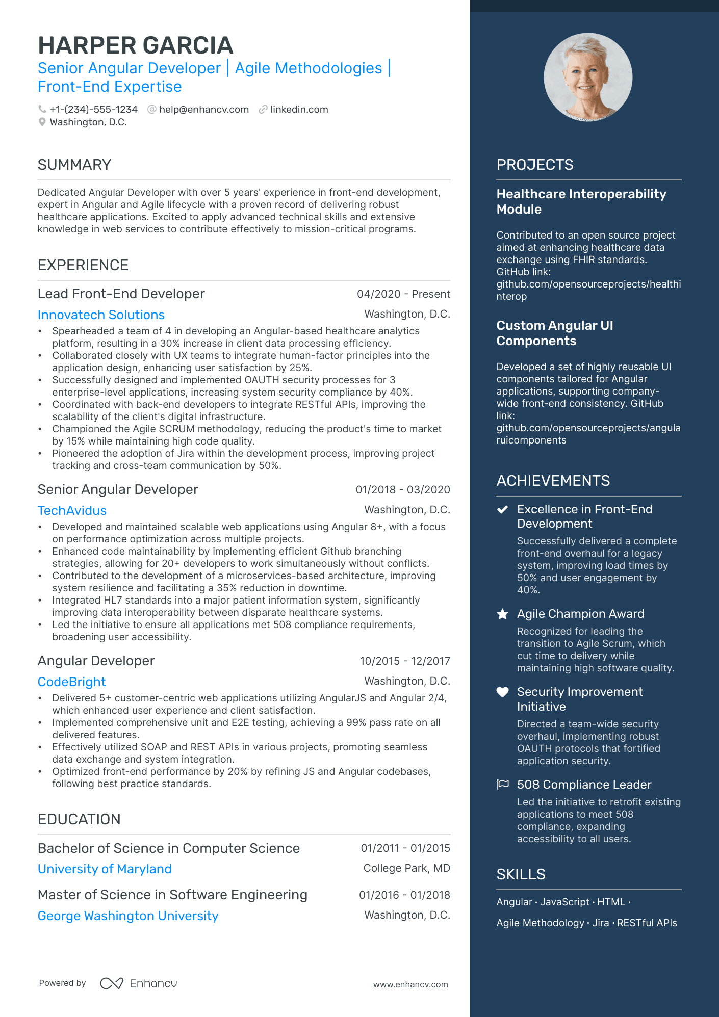 5 Angular Developer Resume Examples & Guide for 2024