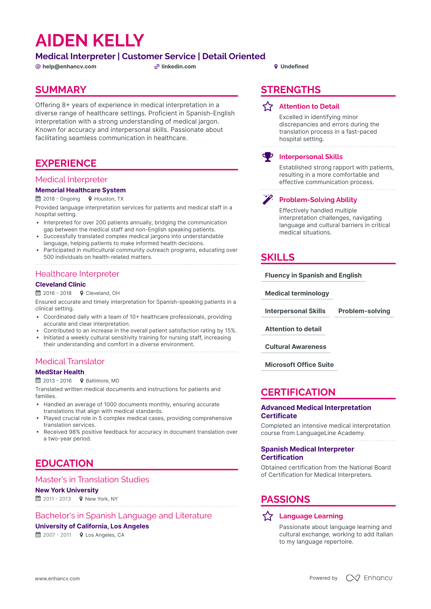 6 Interpreter Resume Examples & Guide for 2024