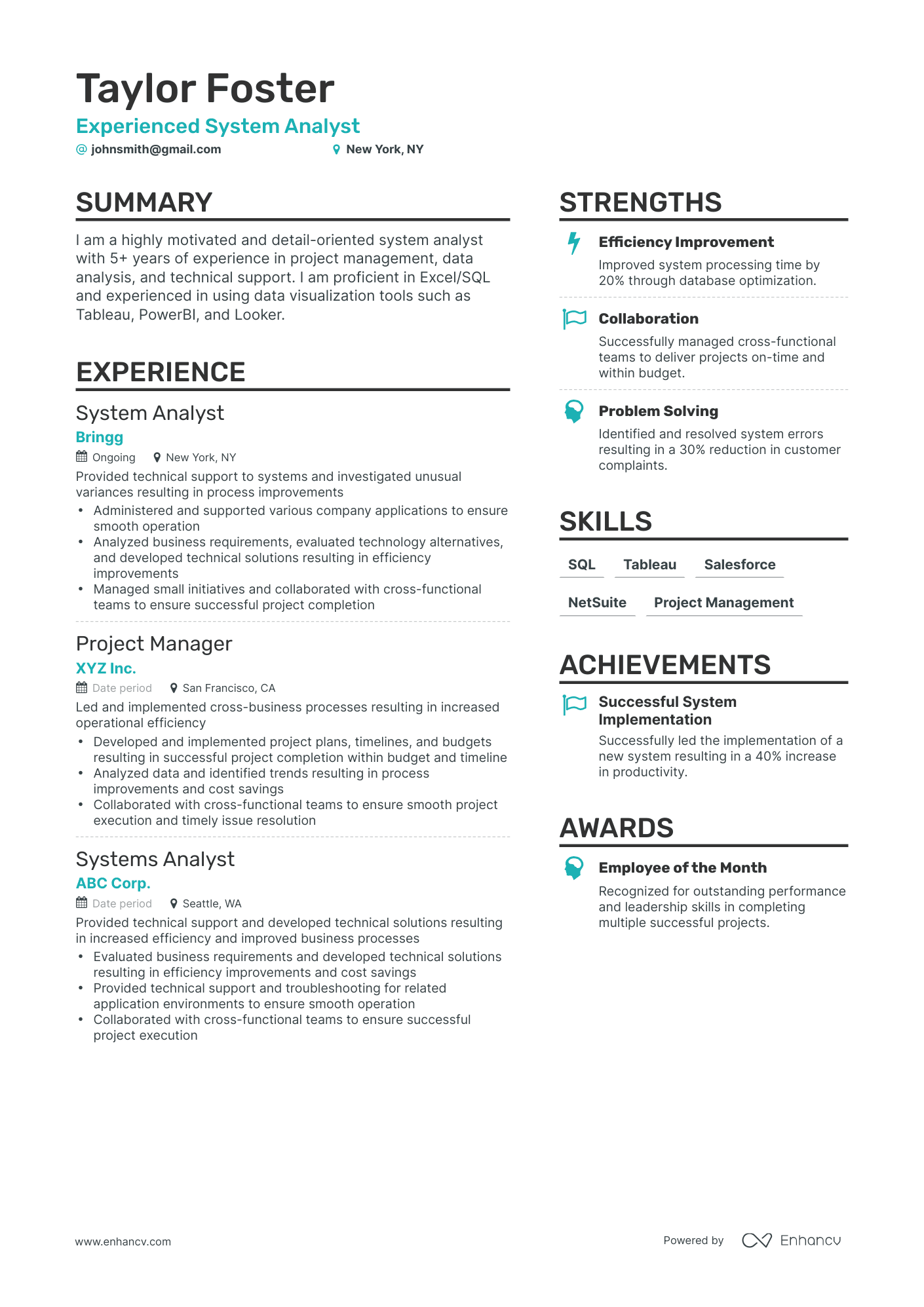 5 System Analyst Resume Examples & Guide for 2023