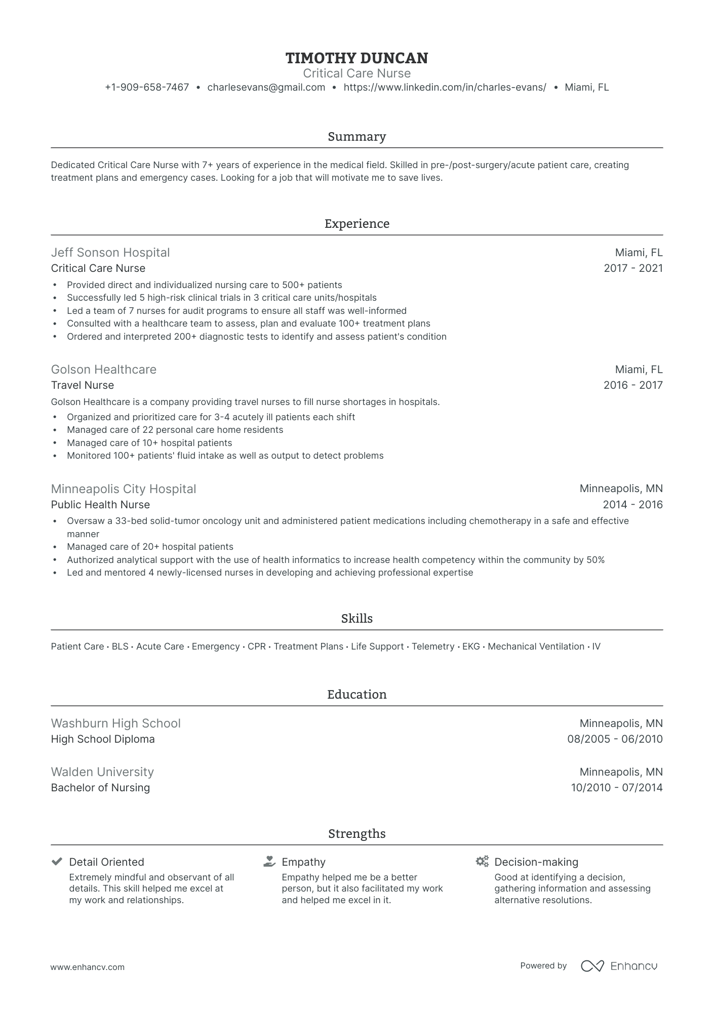 5 Critical Care Nurse Resume Examples & Guide for 2024