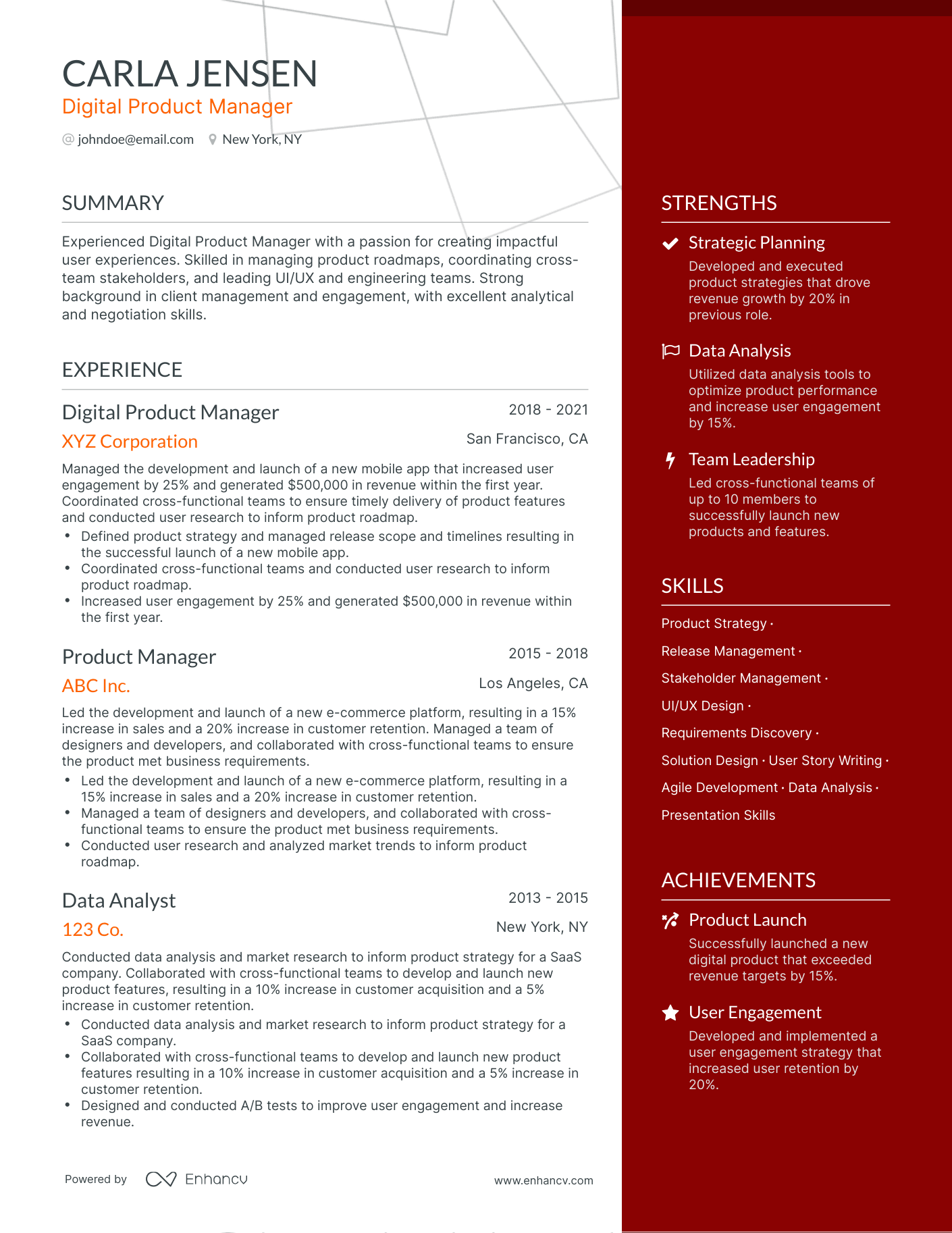 5 Digital Product Manager Resume Examples & Guide for 2023