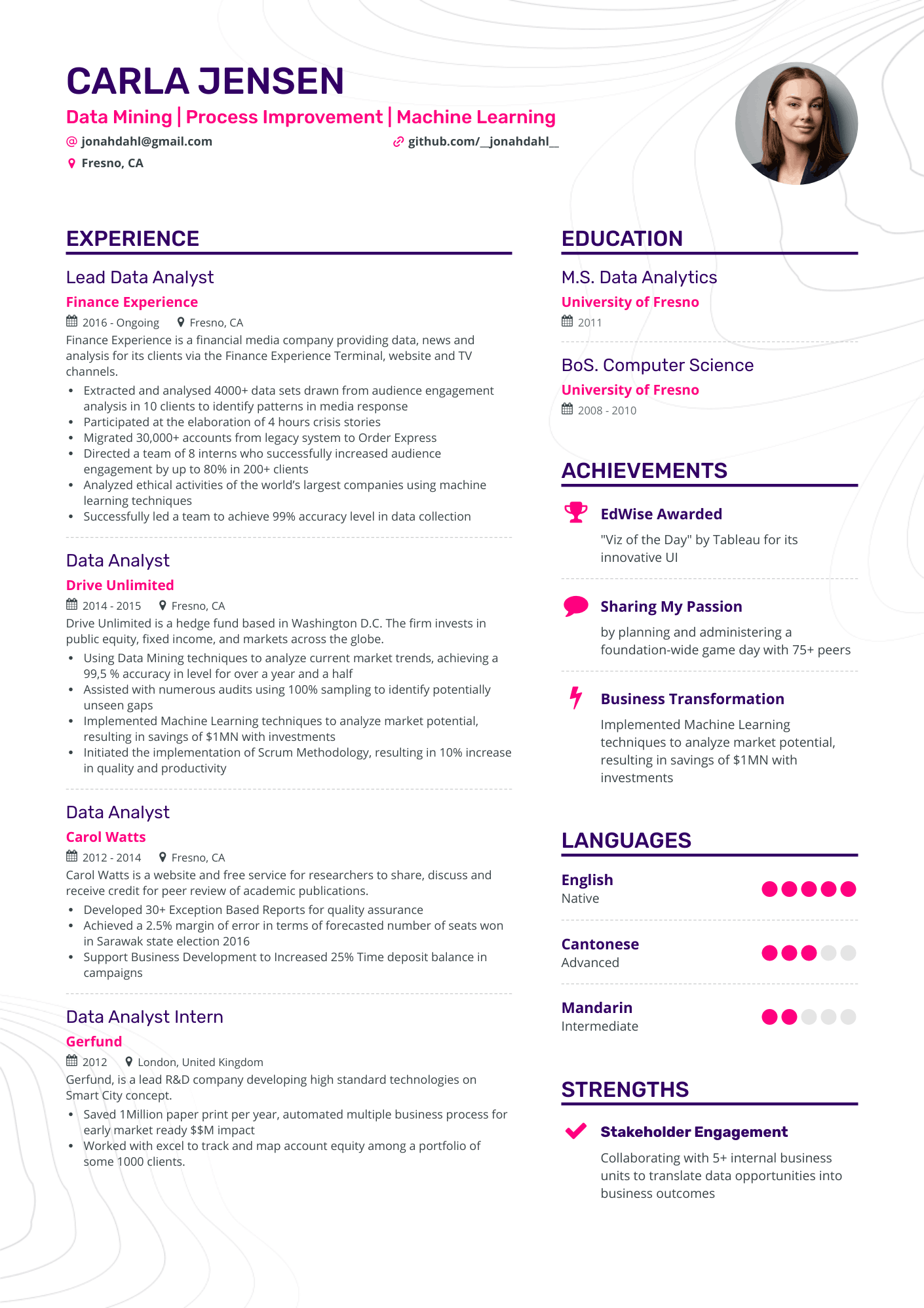 5 Data Mining Resume Examples & Guide for 2024