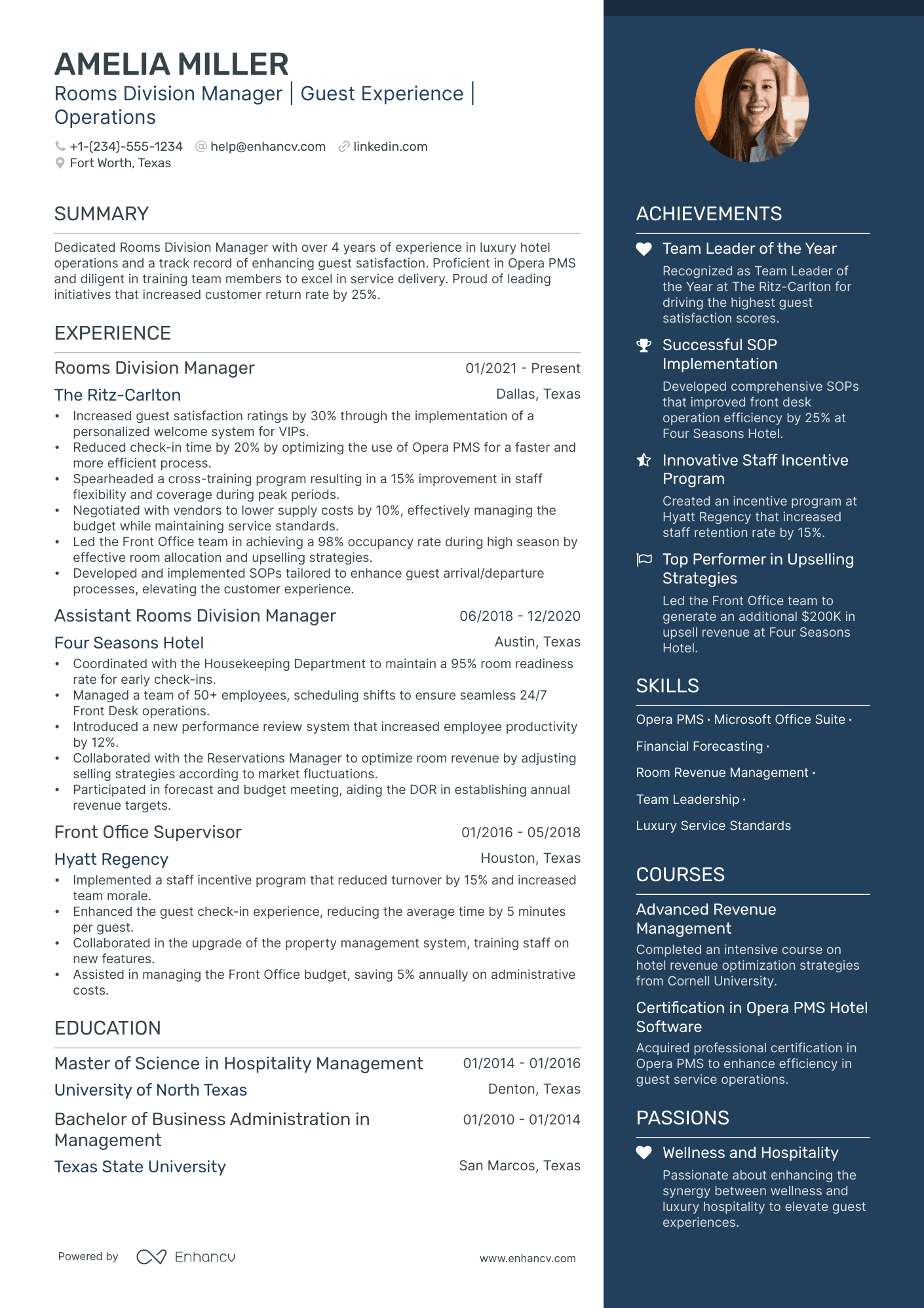 5 Front Office Manager Resume Examples & Guide for 2024