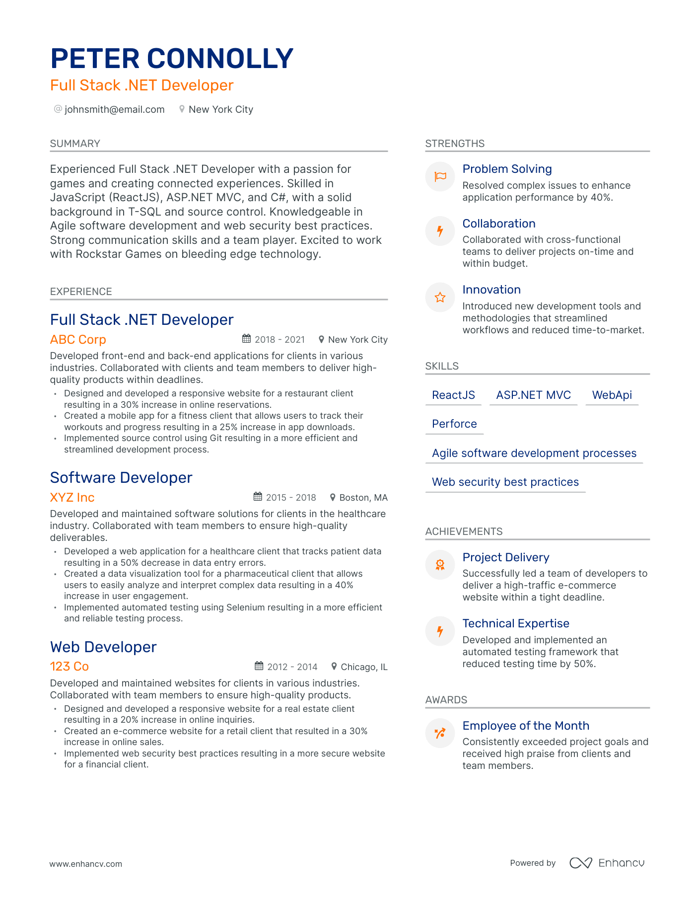 5 .Net Full Stack Developer Resume Examples & Guide for 2024