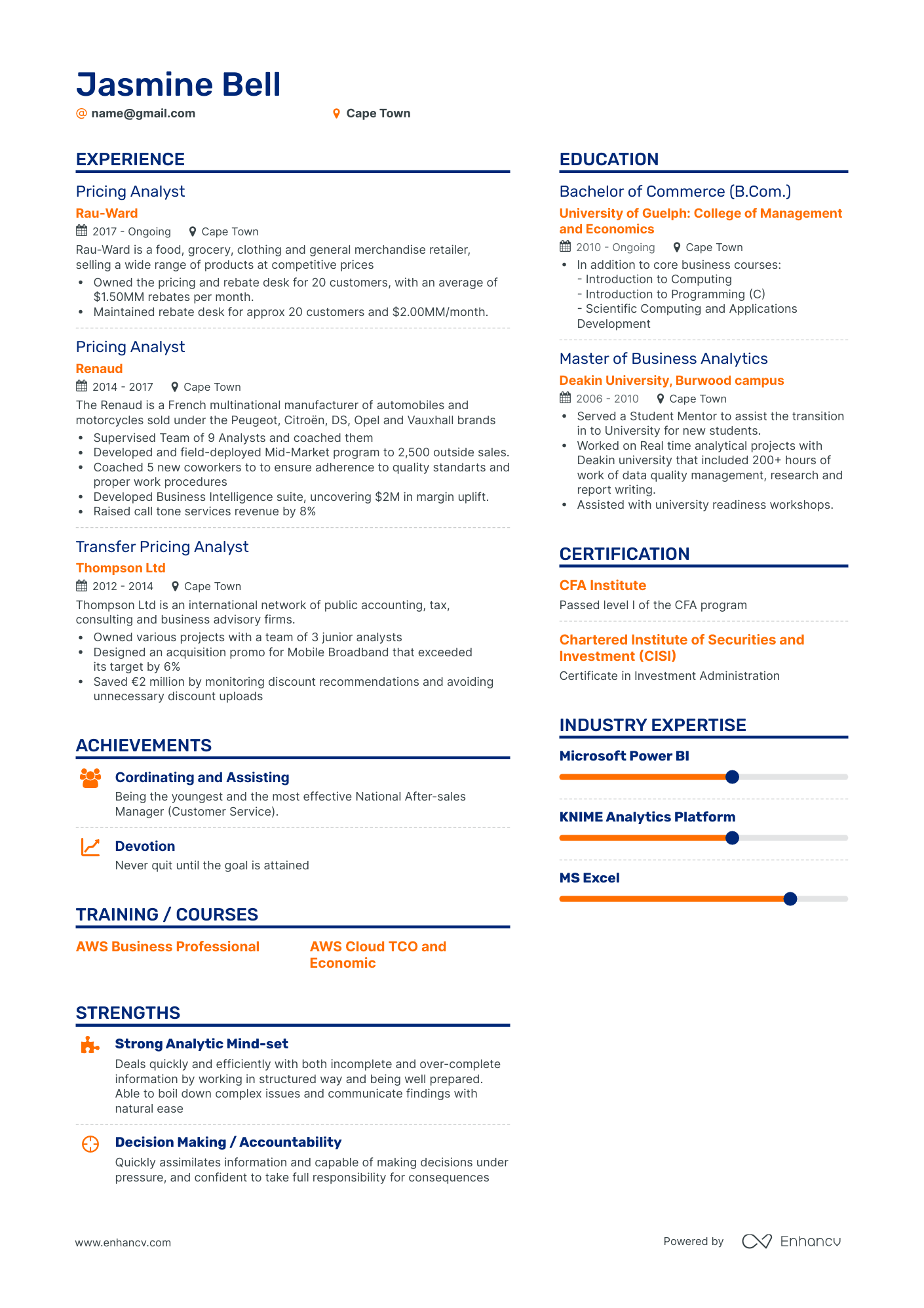 5 Pricing Analyst Resume Examples & Guide for 2024