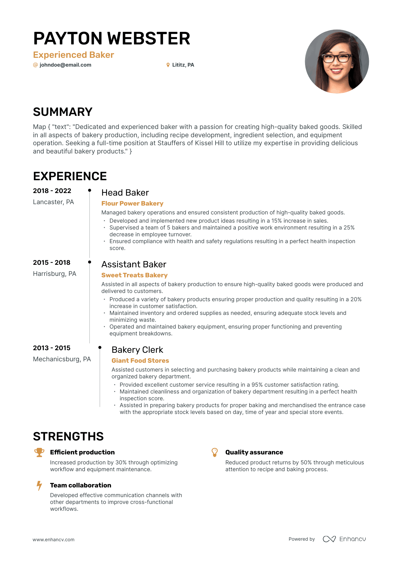 5 Baker Resume Examples & Guide for 2023