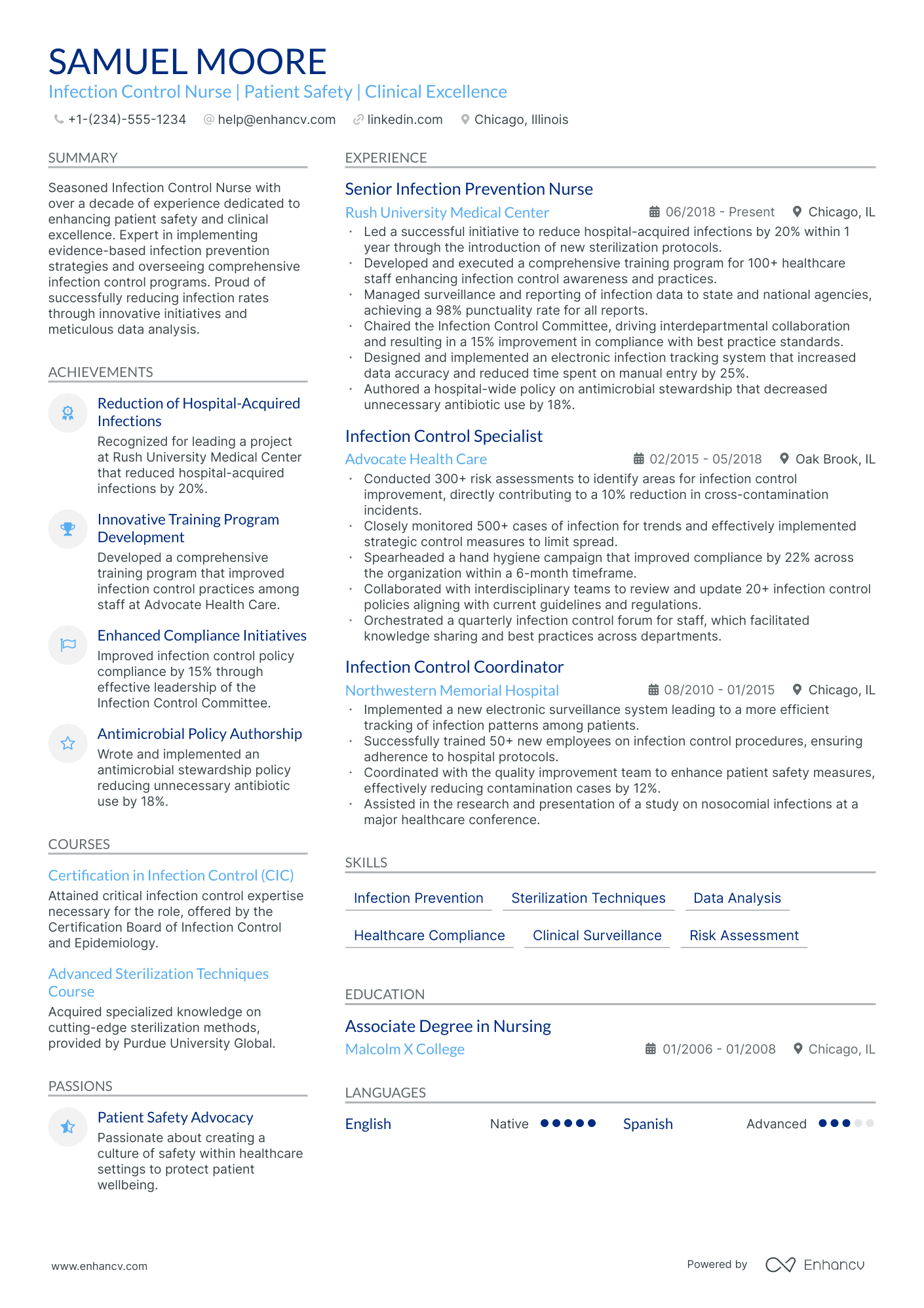 5 Infection Control Nurse Resume Examples & Guide for 2024