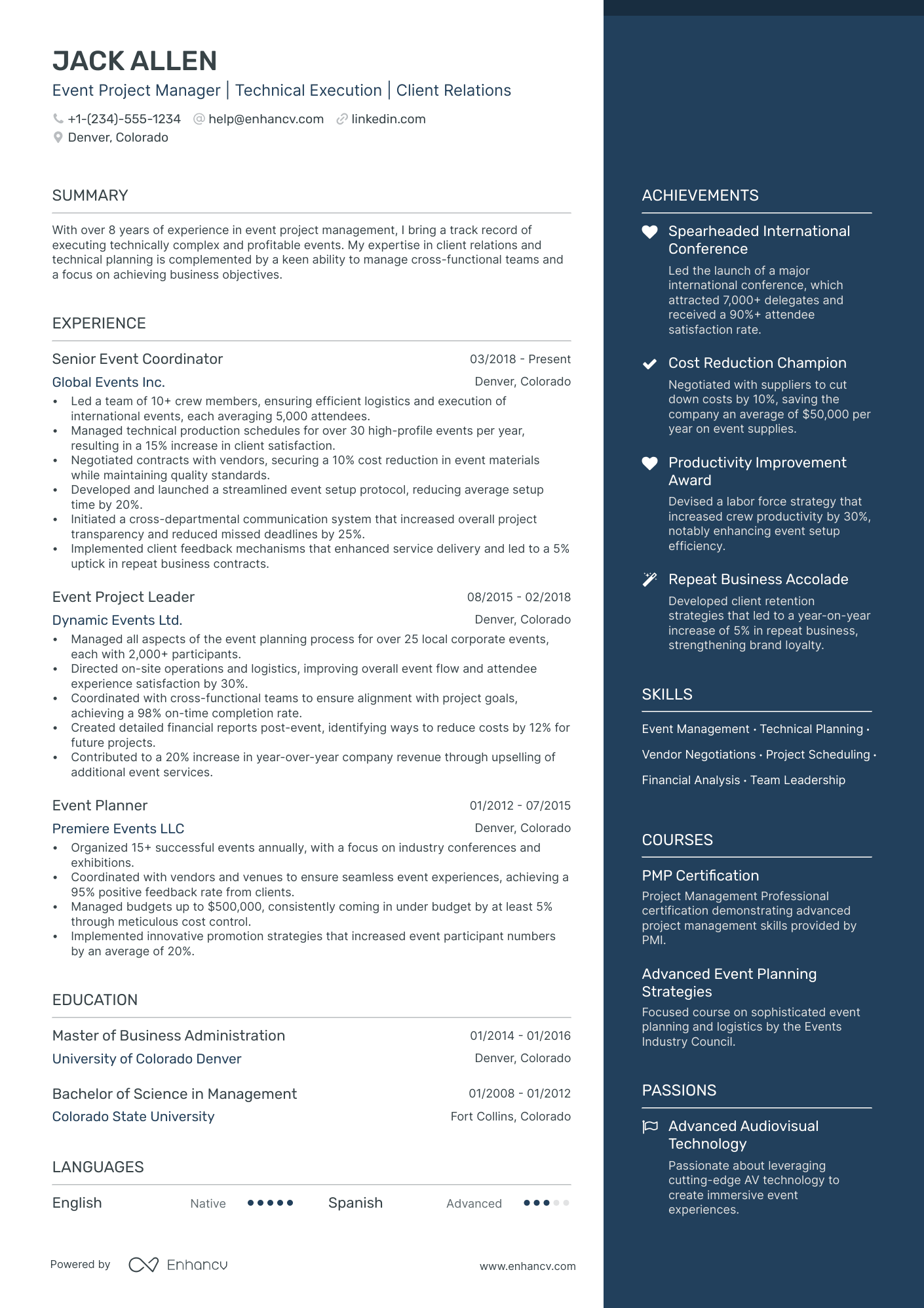 5 Event Project Manager Resume Examples & Guide for 2024