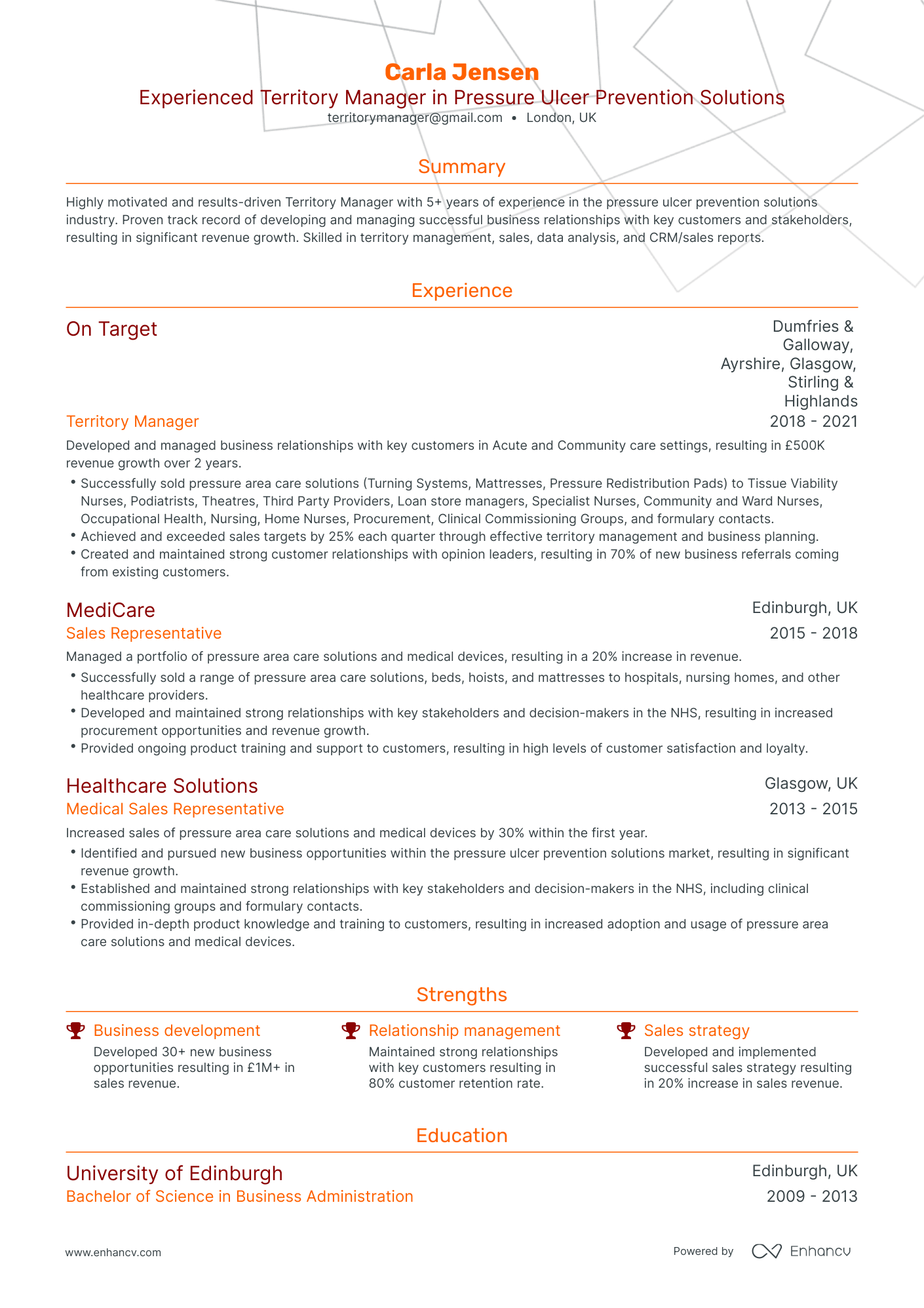 5 Territory Manager Resume Examples & Guide for 2023