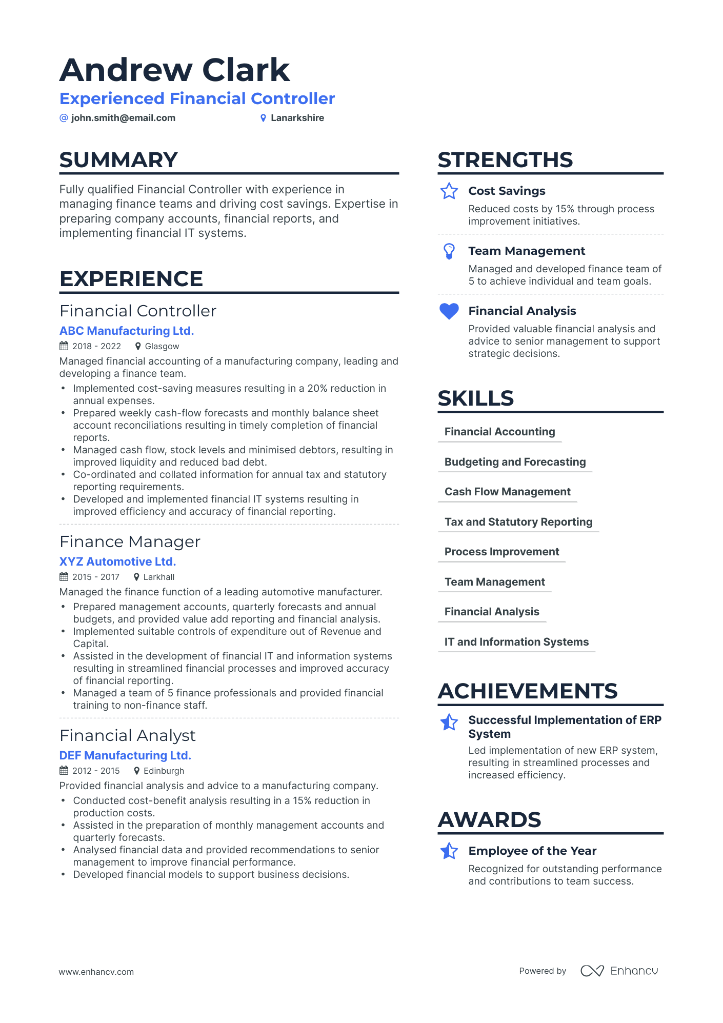 13 Finance Manager Resume Examples & Guide For 2024