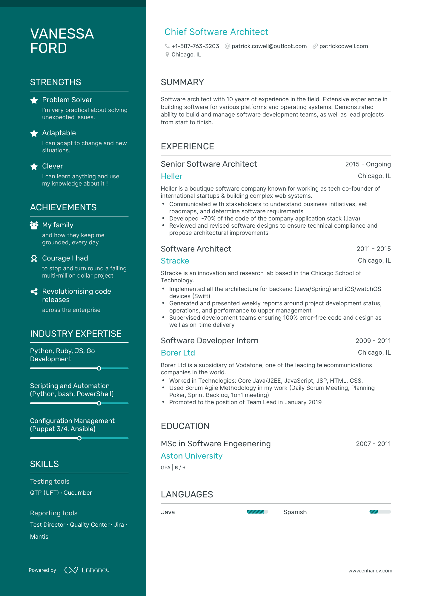 5 Software Architect Resume Examples & Guide for 2024