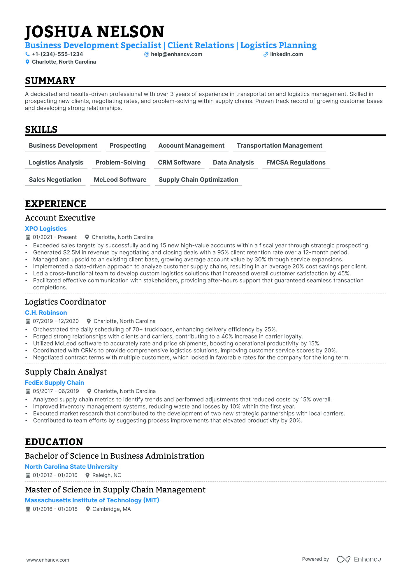 5 Logistics Account Manager Resume Examples & Guide for 2024