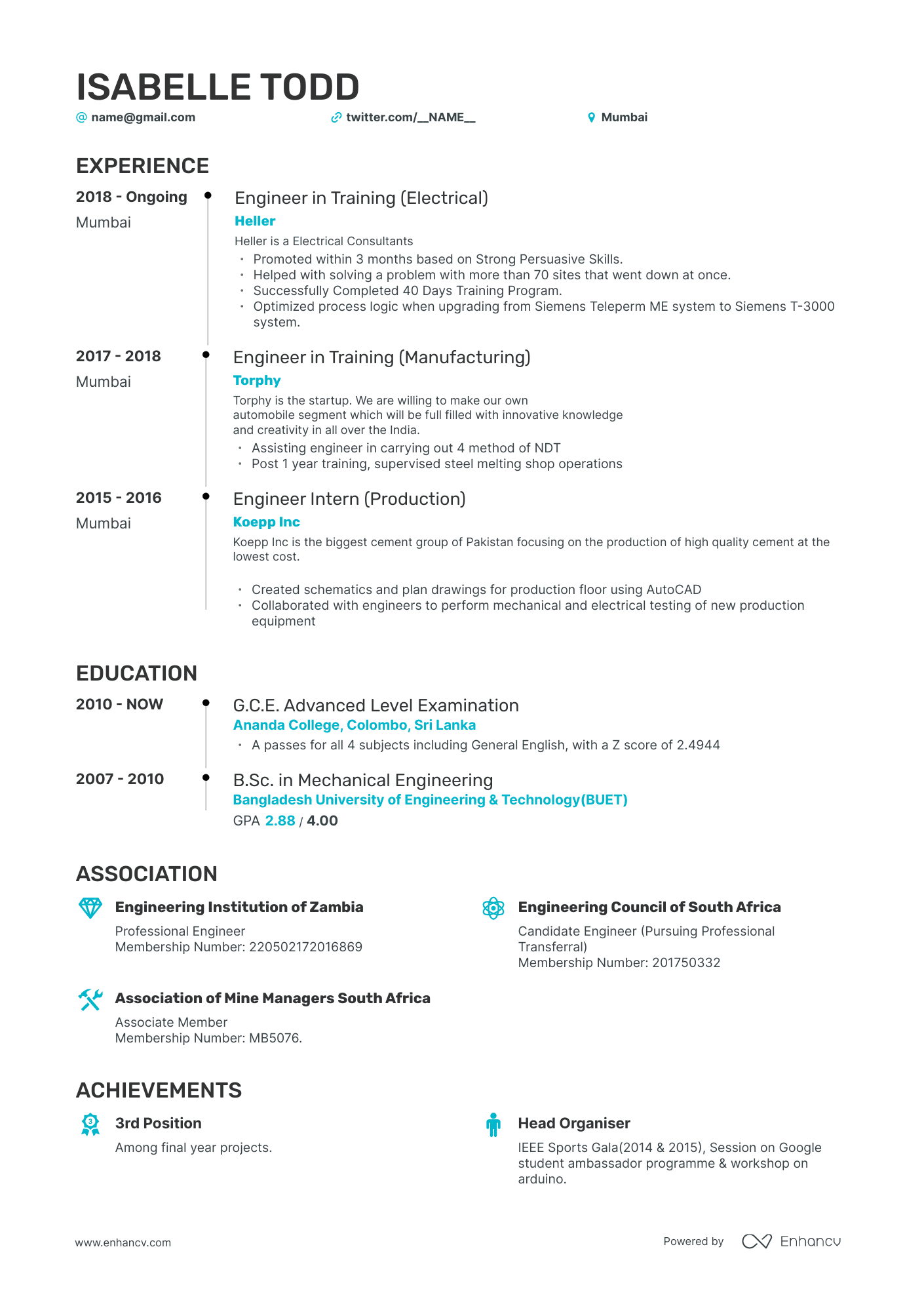 Engineer in Training Resume Samples - A Step by Step Guide for 2023 ...