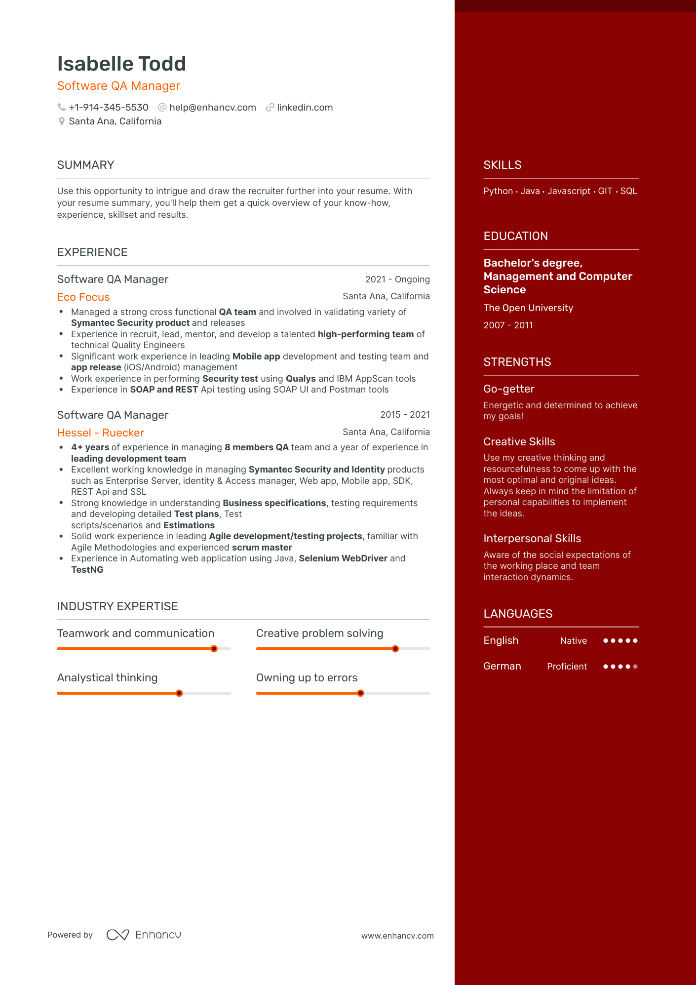 5 Software QA Manager Resume Examples & Guide for 2023