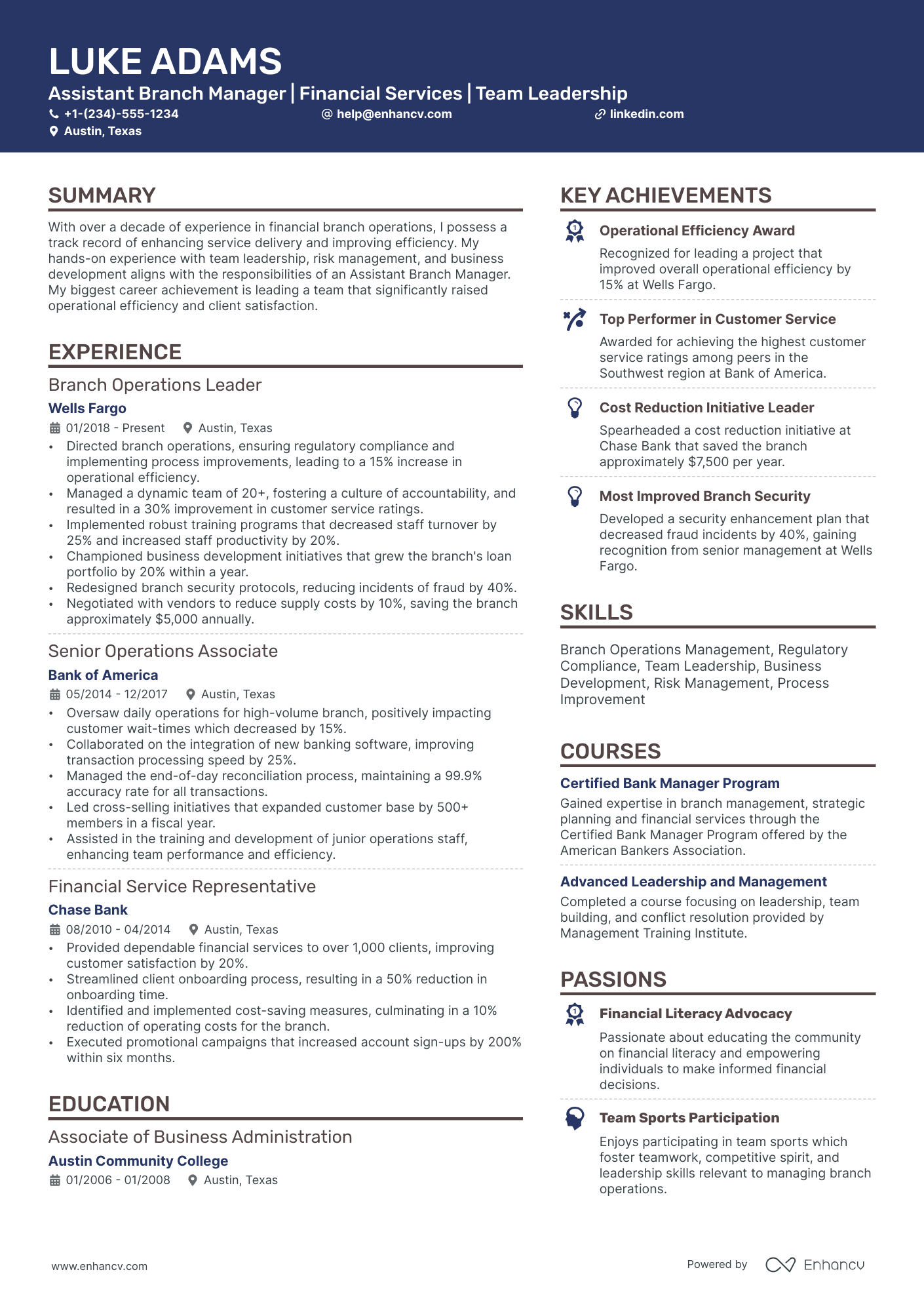 10 Assistant Branch Manager Resume Examples & Guide for 2026