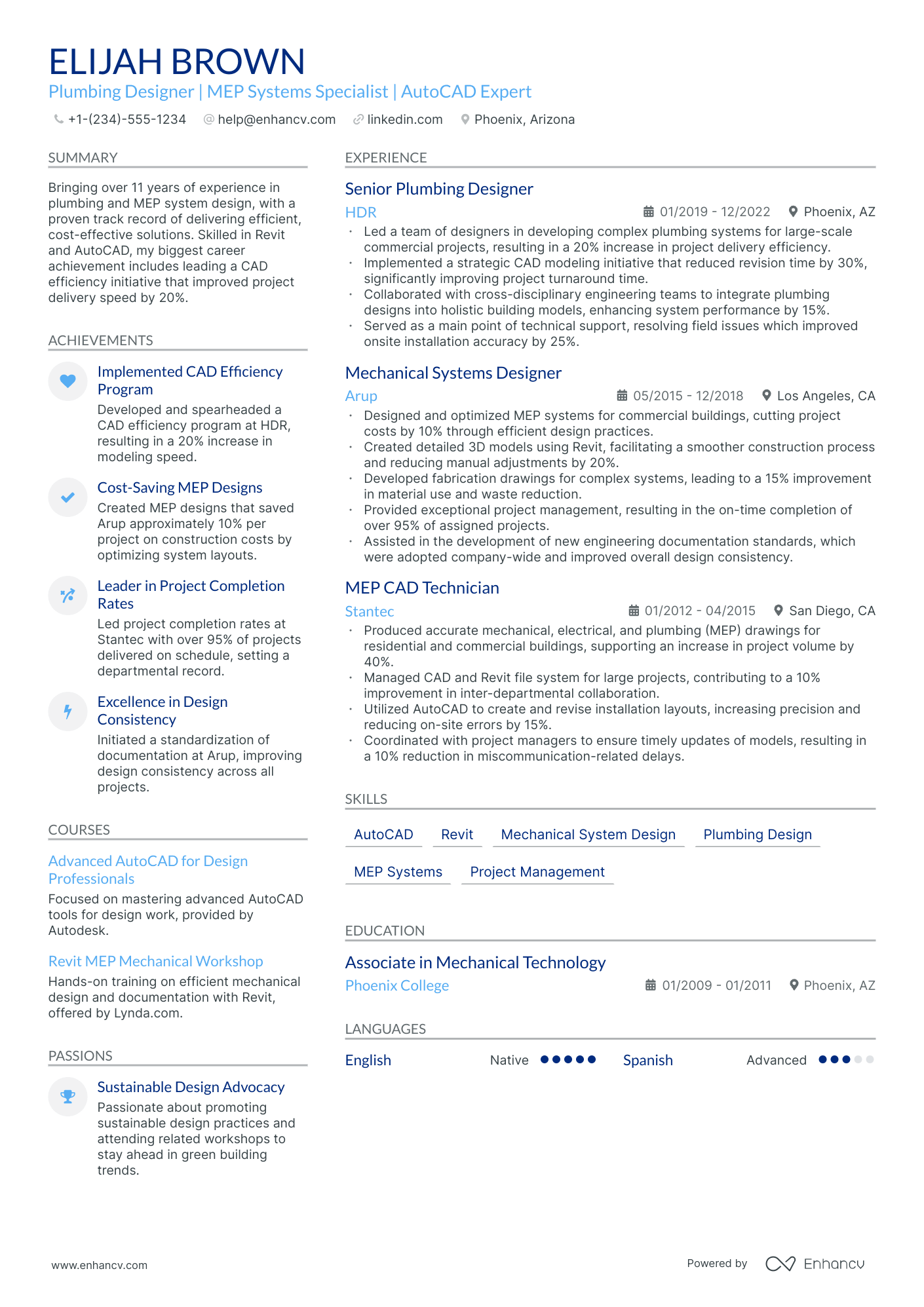 5 Plumbing Designer Resume Examples & Guide for 2024