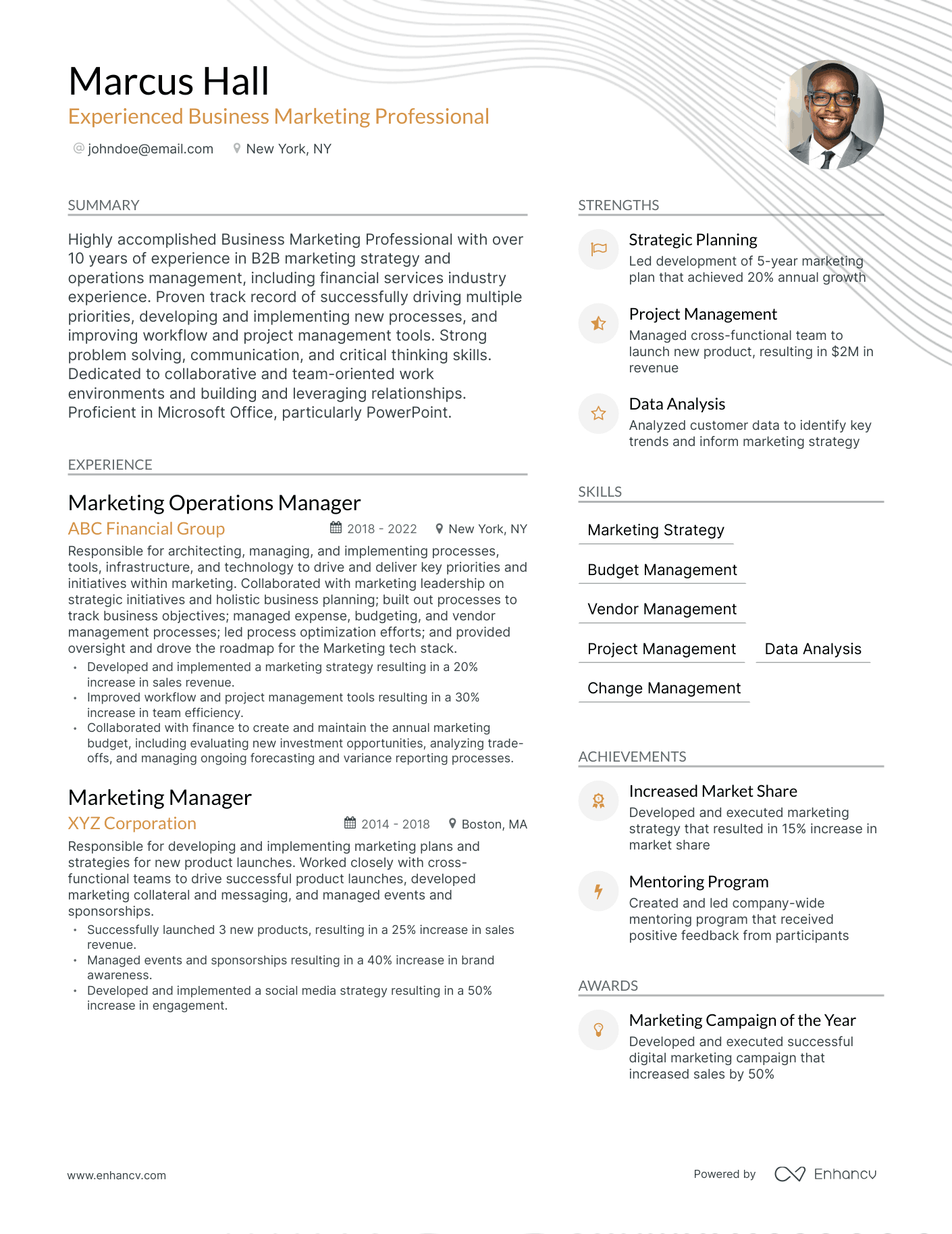 5 Business Marketing Resume Examples & Guide for 2023