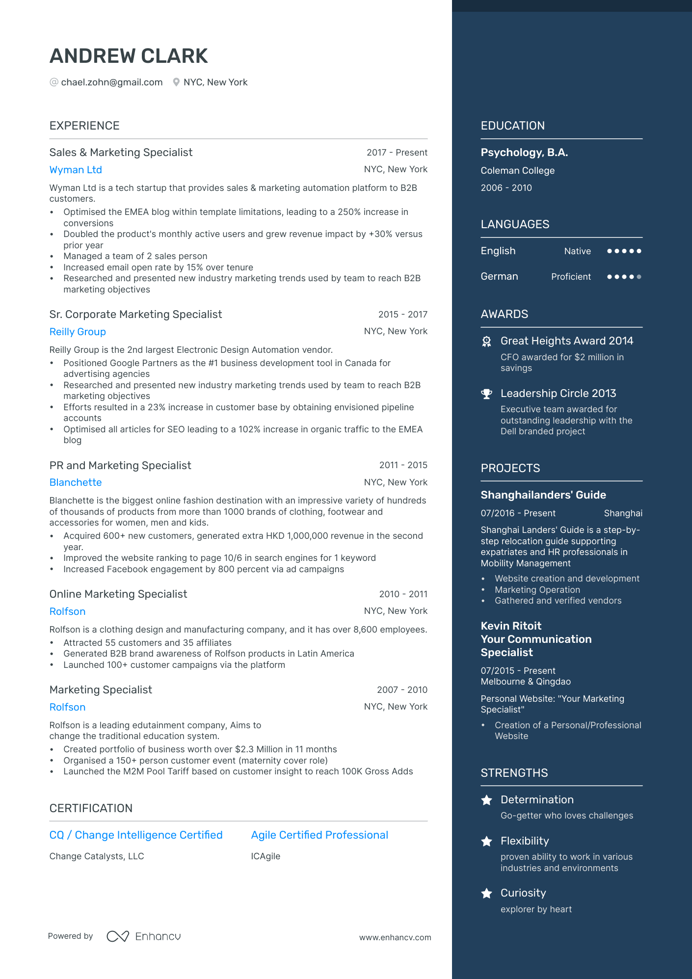 5 Marketing Specialist Resume Examples & Guide for 2024