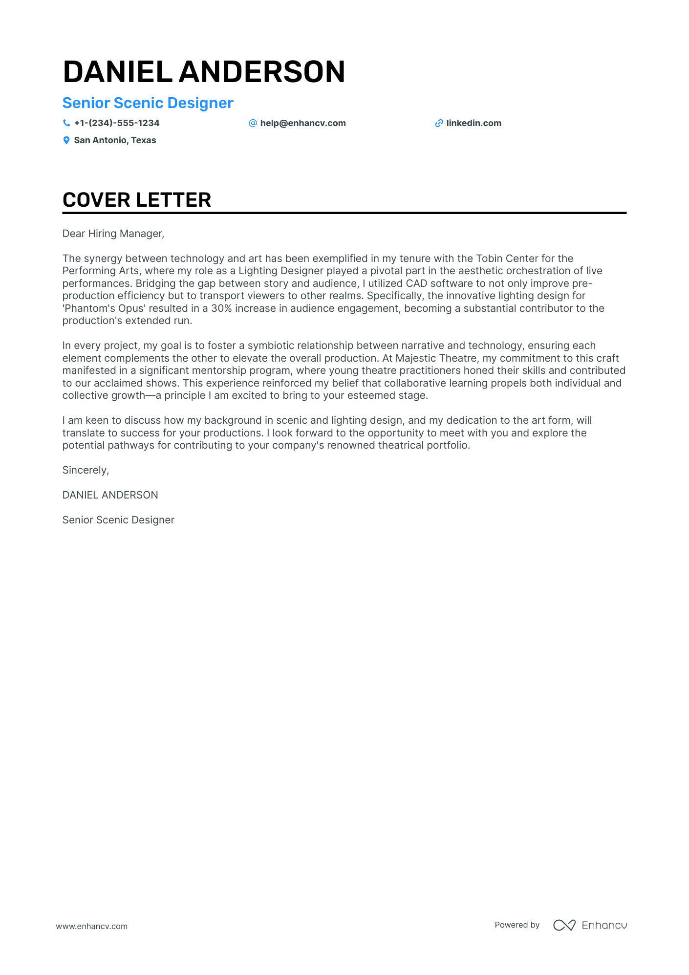 6 Professional Theater Cover Letter Examples and Template for 2024 ...