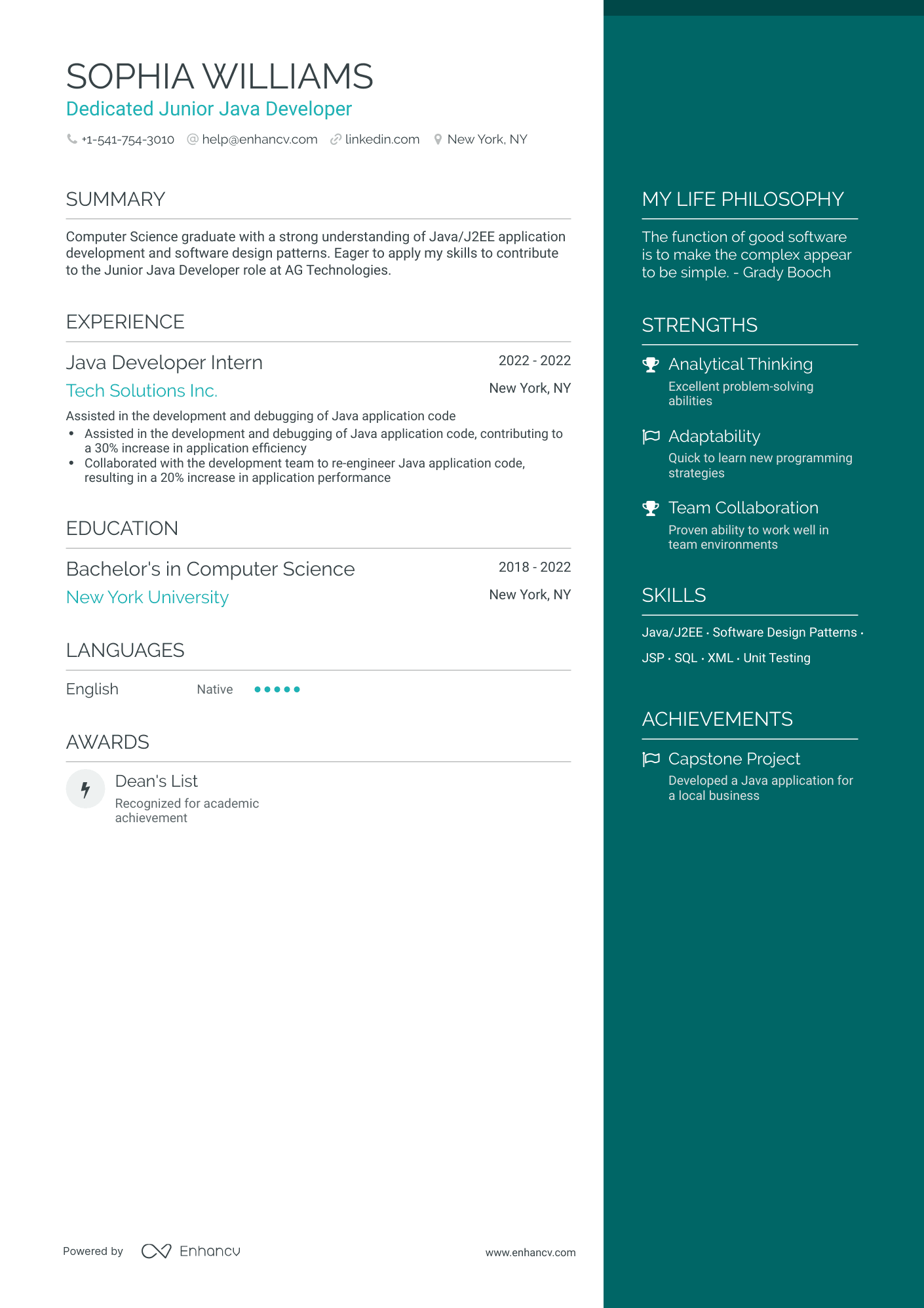 5 Junior Java Developer Resume Examples & Guide for 2024