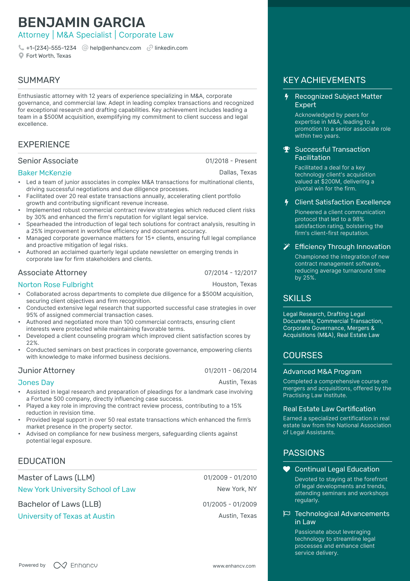 10 Corporate Lawyer Resume Examples & Guide for 2026