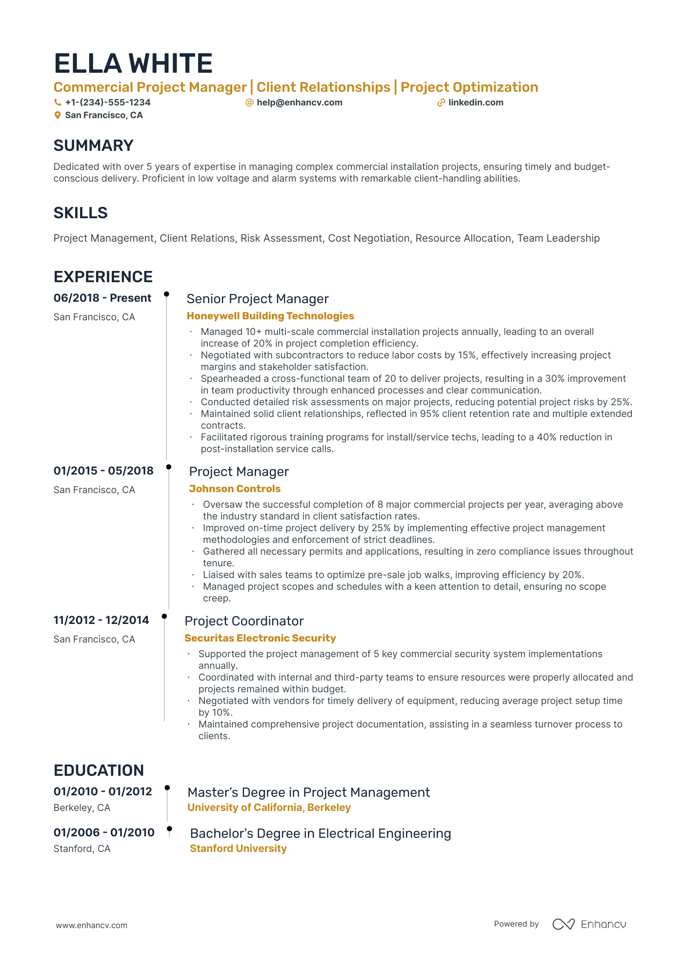 10 Commercial Project Manager Resume Examples & Guide for 2026