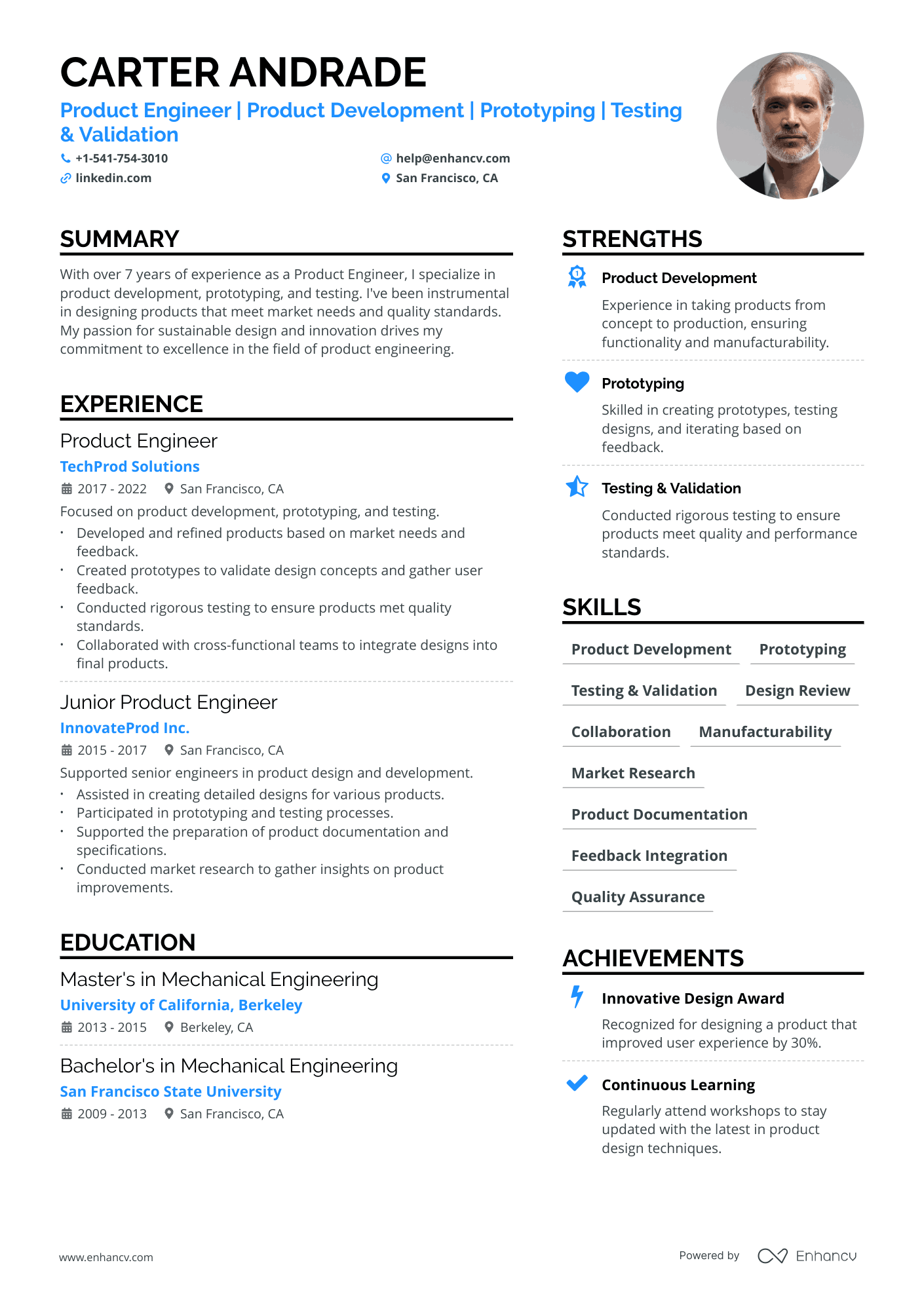 5 Product Engineer Resume Examples & Guide for 2024