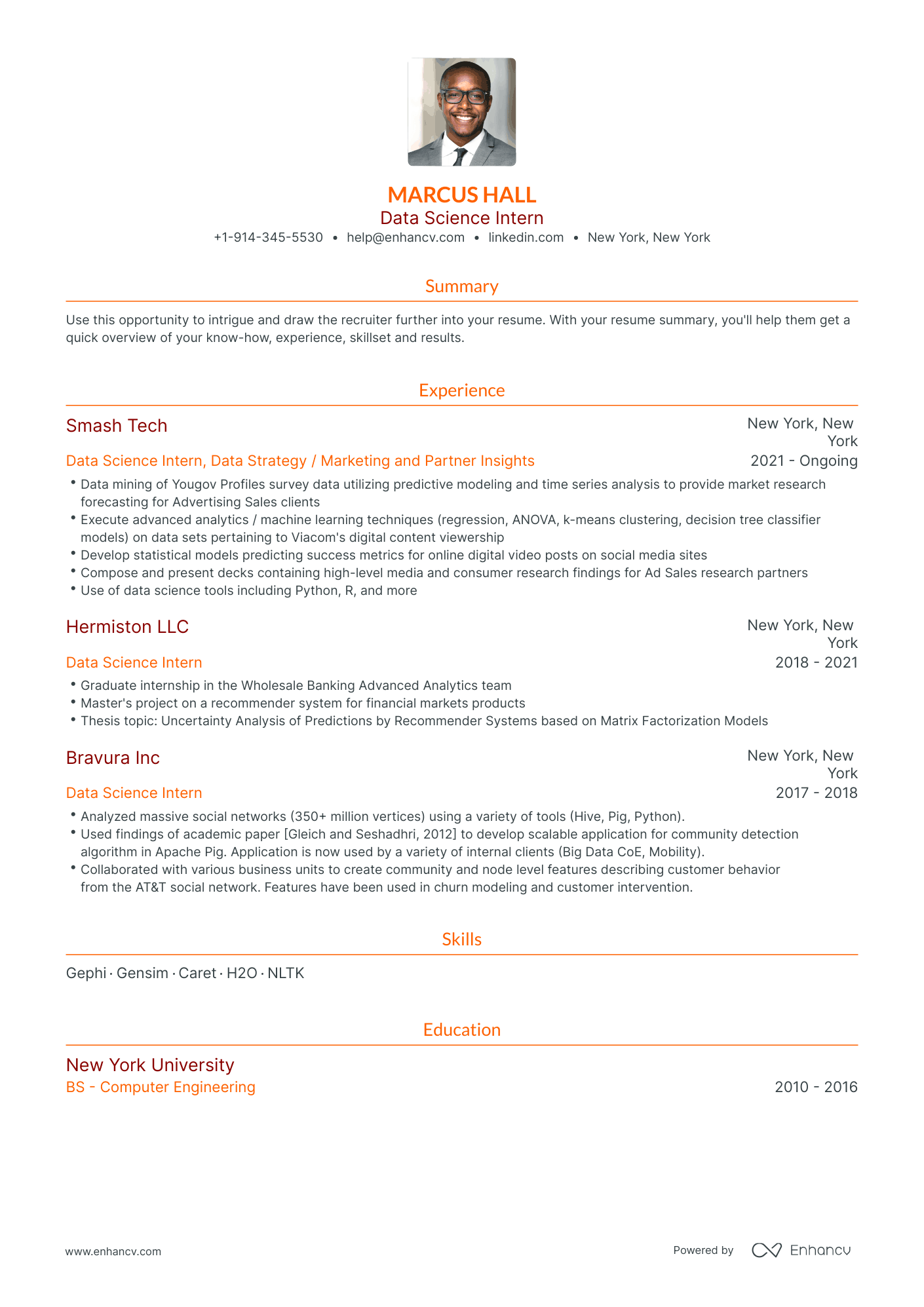 Data Science Intern Resume Examples & Guide for 2023 (Layout, Skills