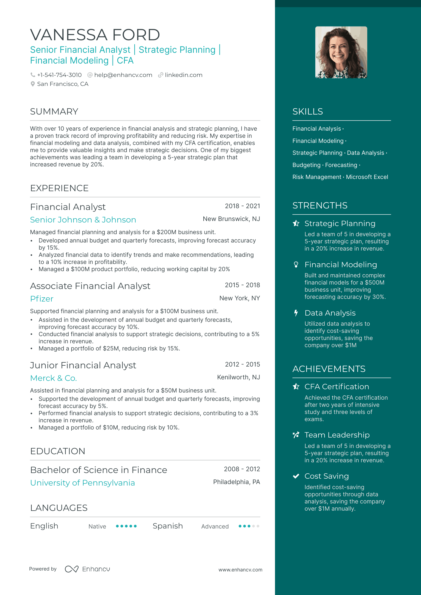 5 Senior Financial Analyst Resume Examples & Guide for 2024