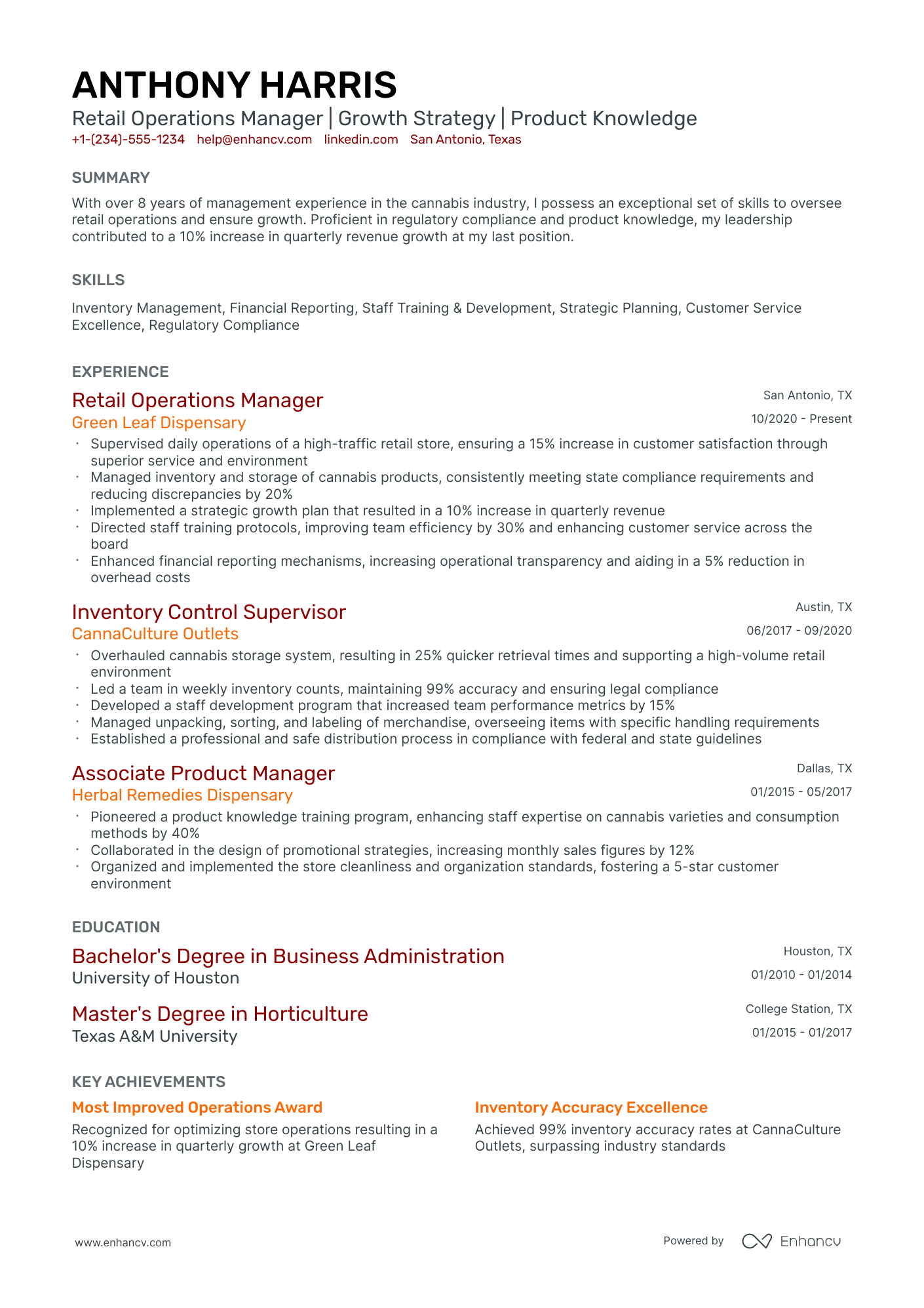 10 Retail General Manager Resume Examples & Guide for 2026