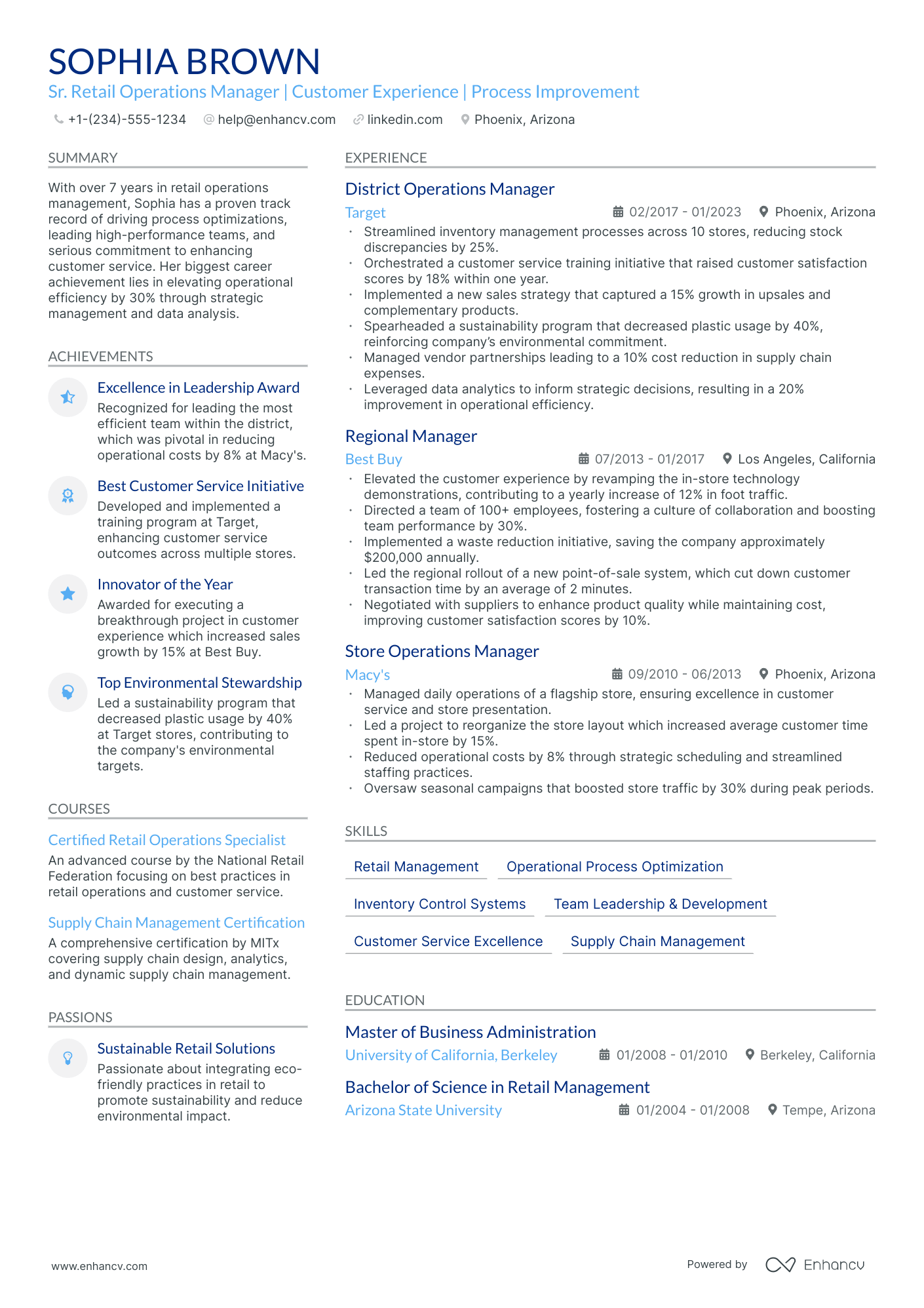 5 Retail Operations Manager Resume Examples & Guide for 2024