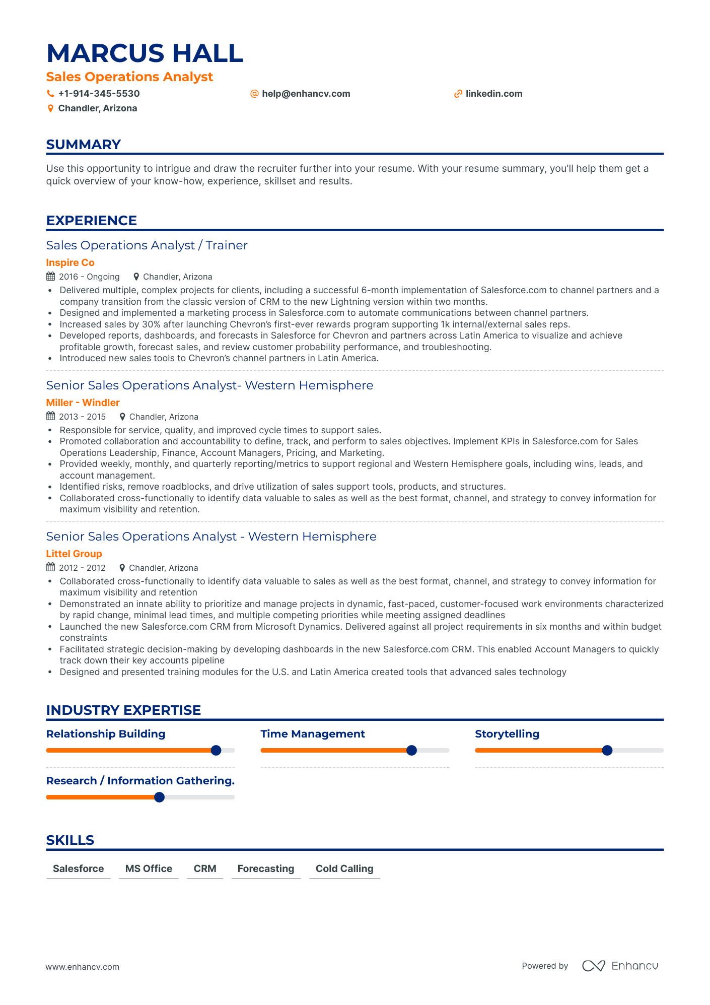 Sales Operations Analyst Resume Examples & Guide for 2023 (Layout ...