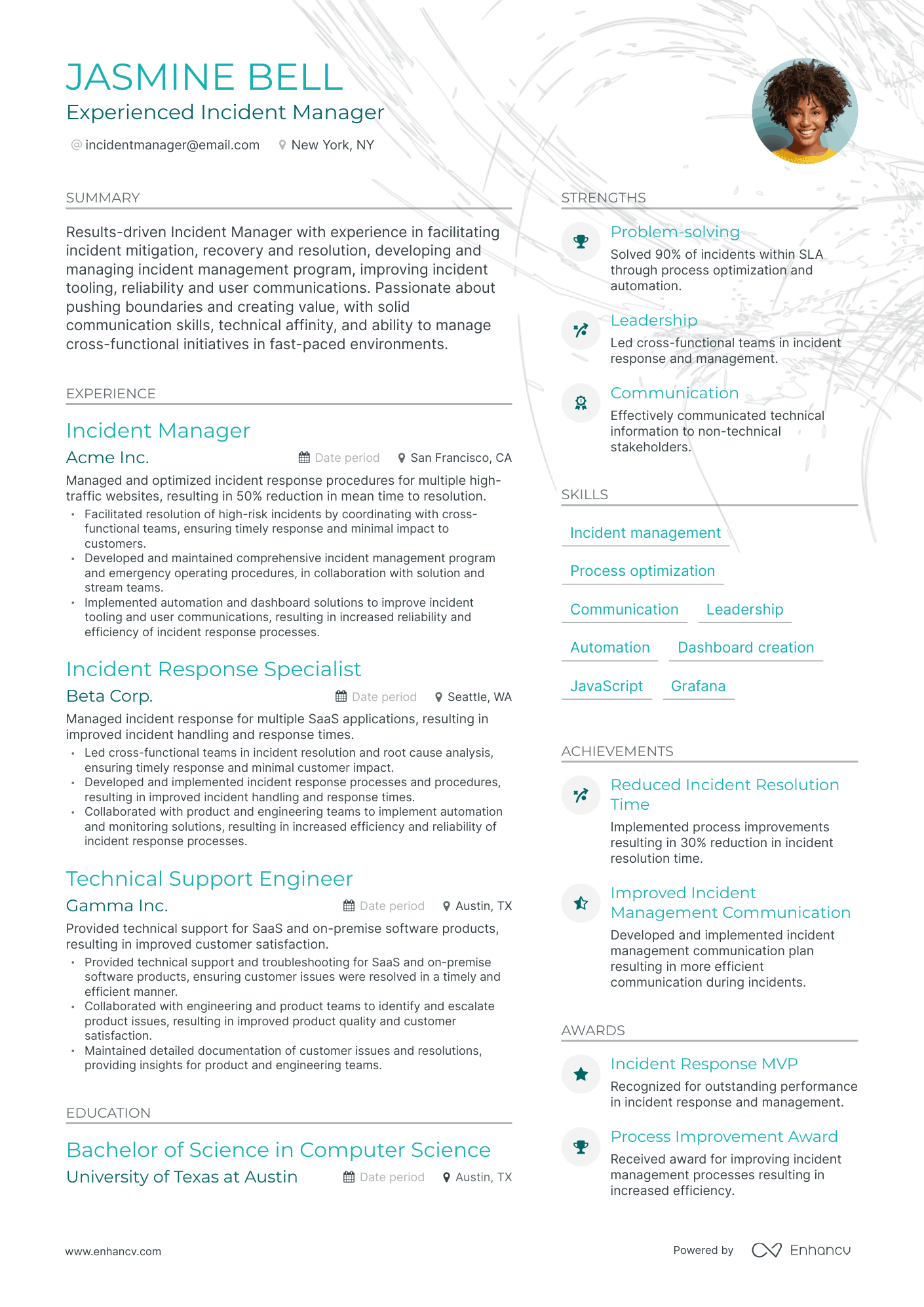 5 Incident Manager Resume Examples & Guide for 2024