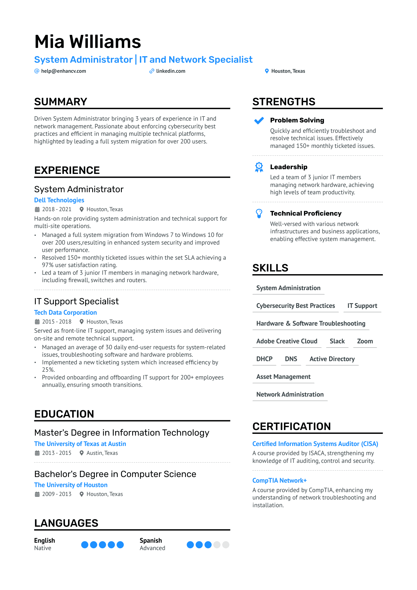 8 System Administrator Resume Examples & Guide for 2024