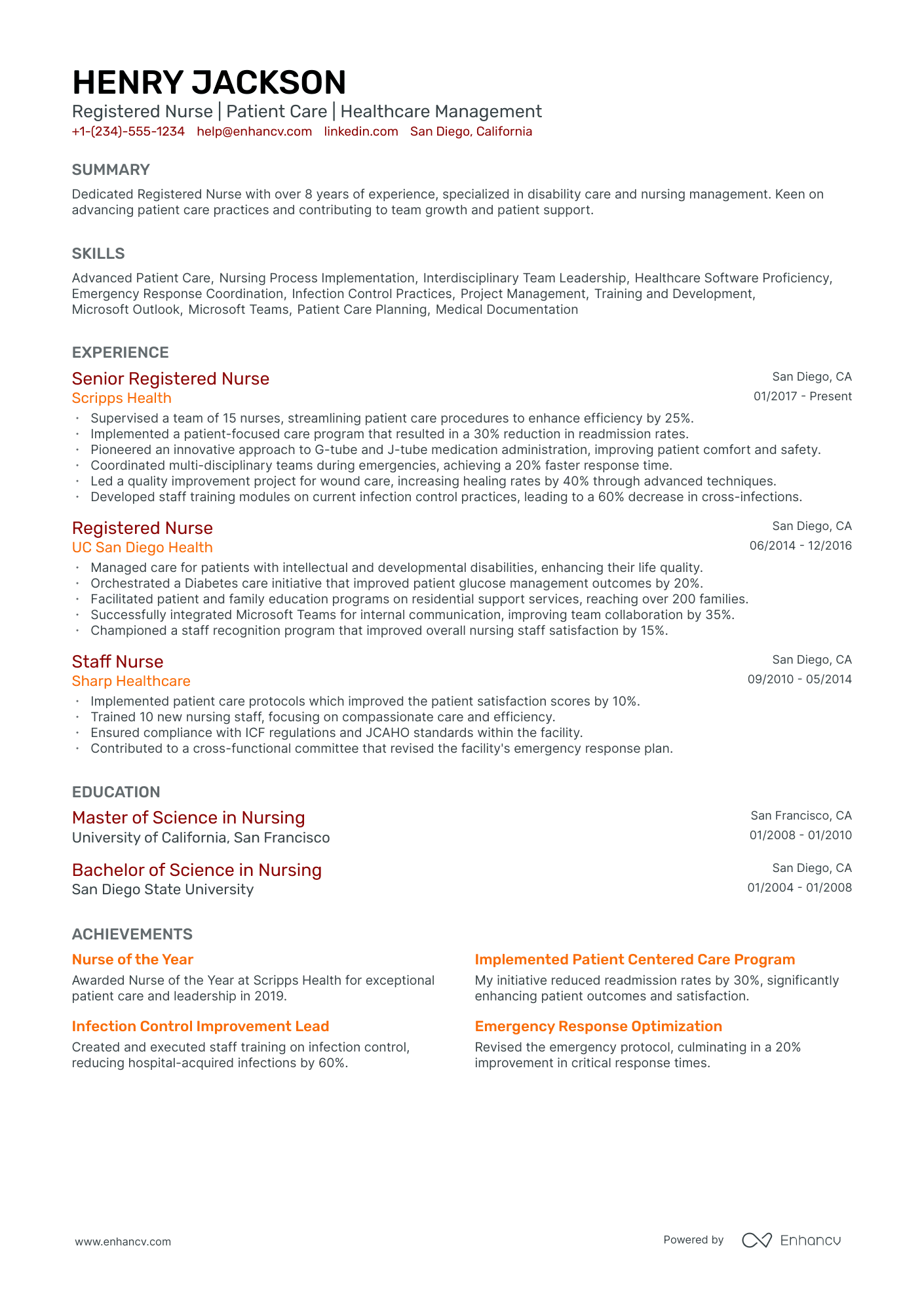 5 Head Nurse Resume Examples & Guide for 2024