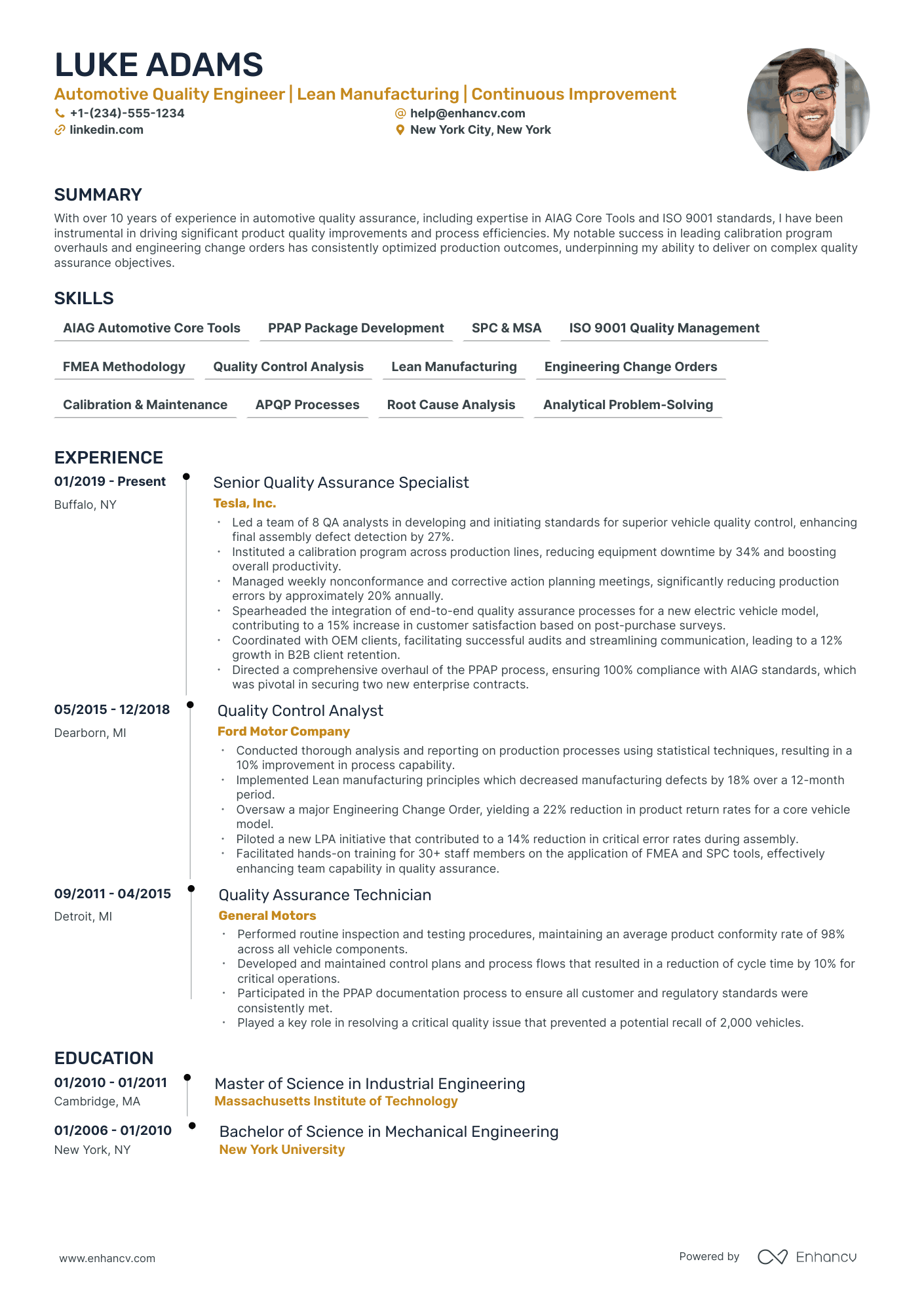 5 Automotive Engineering Resume Examples & Guide for 2024