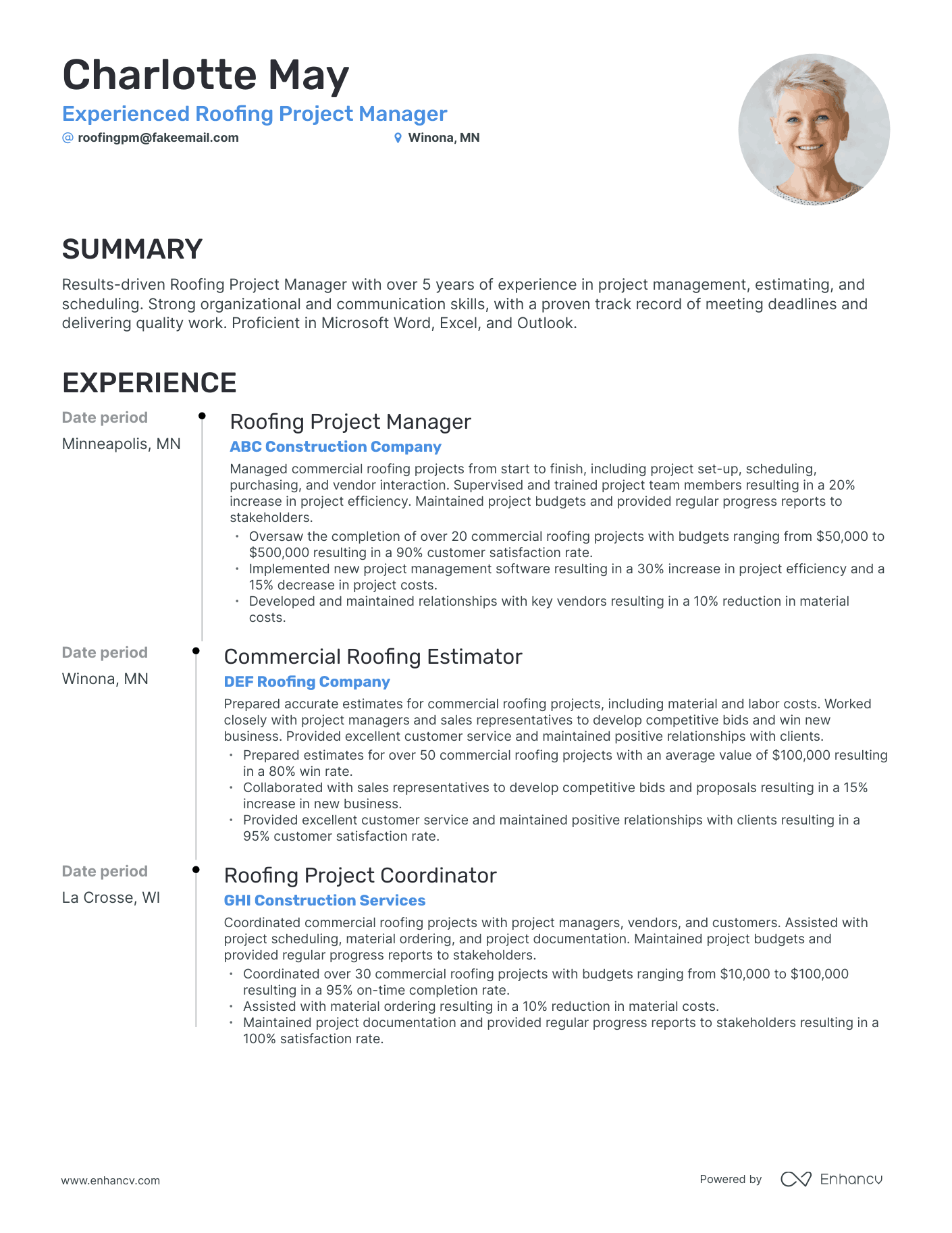 5 Roofing Project Manager Resume Examples & Guide for 2023