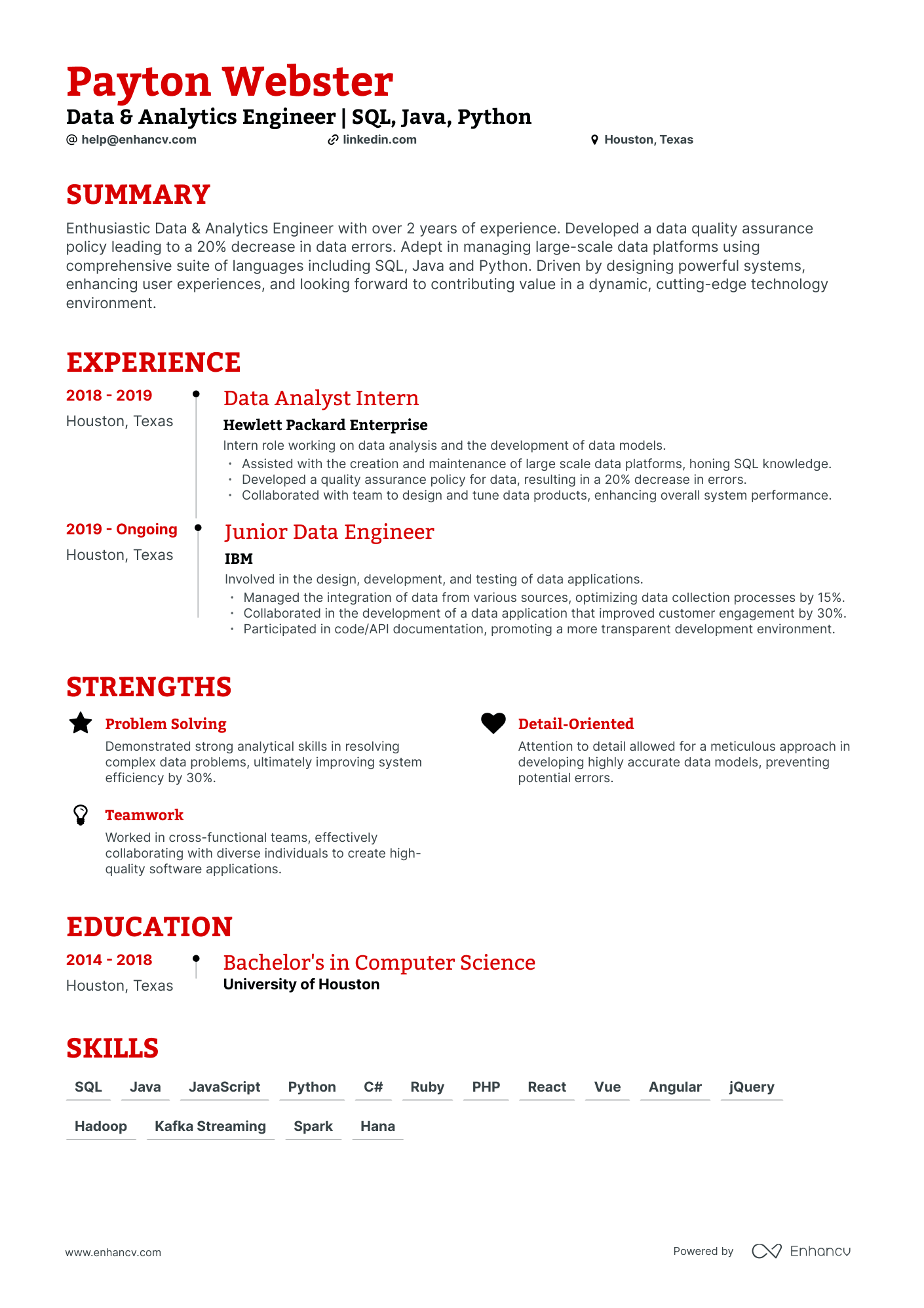 5 Junior Data Engineer Resume Examples & Guide for 2023