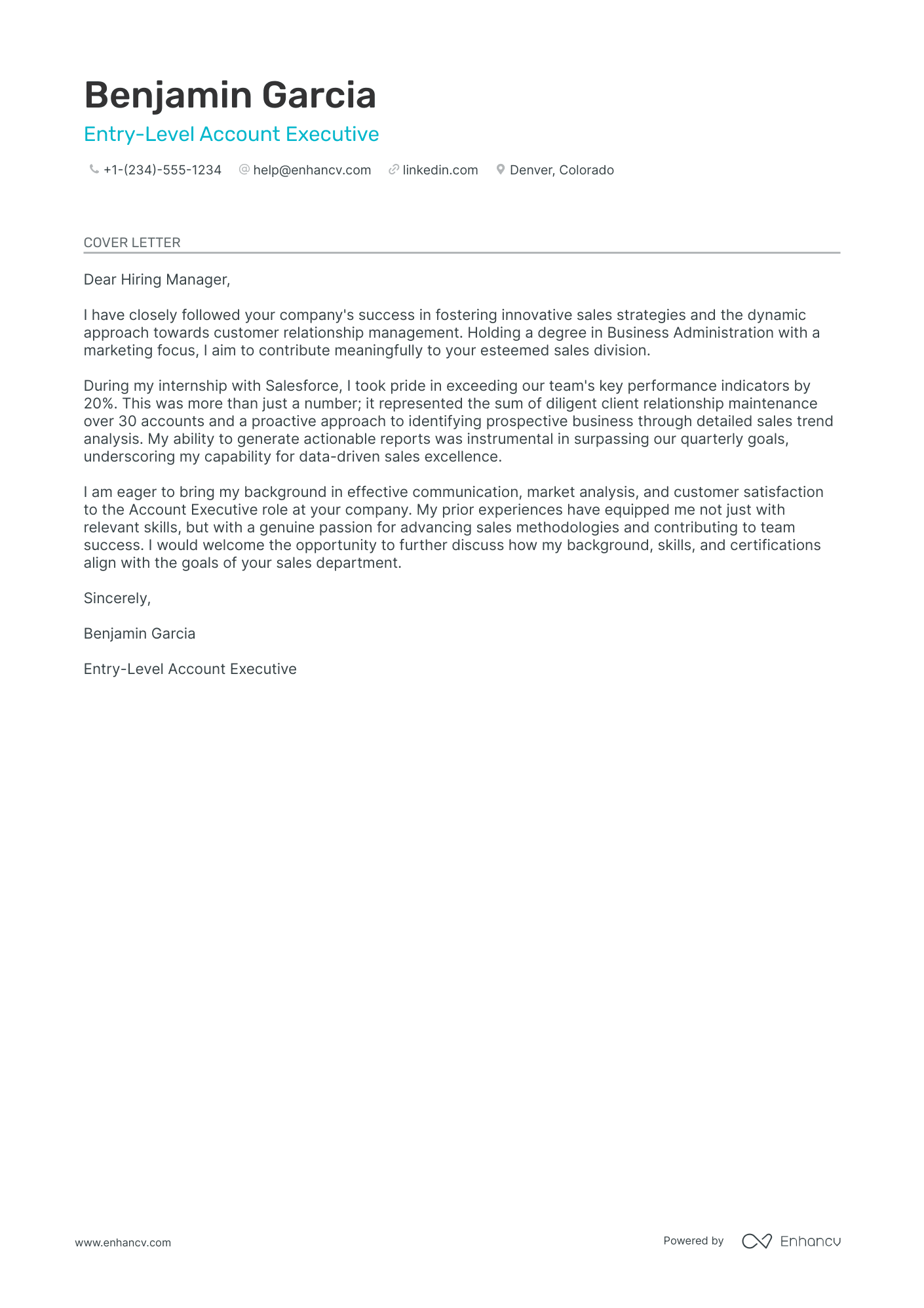 13 Professional Account Executive Cover Letter Examples and Template ...