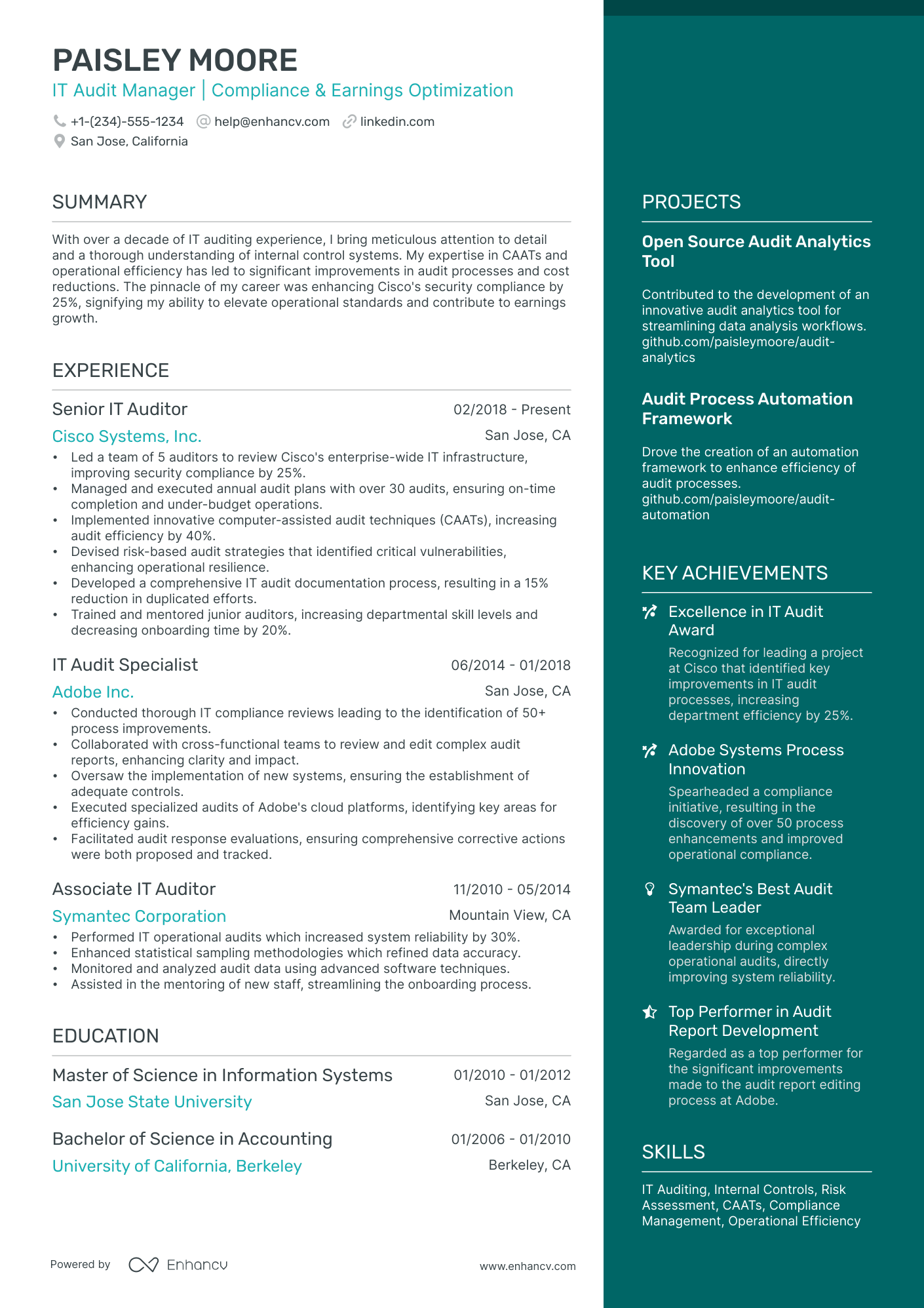 10 IT Audit Manager Resume Examples & Guide for 2026