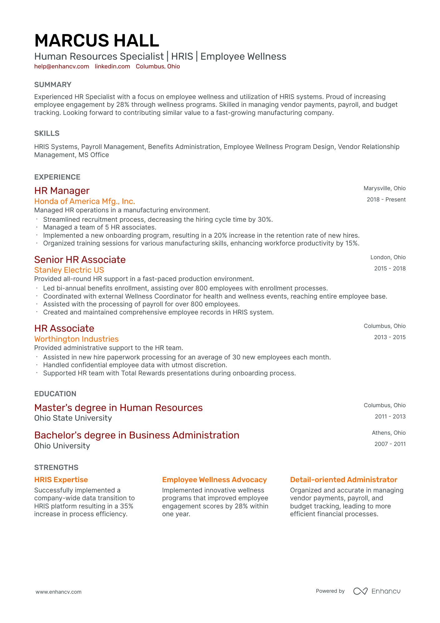 42a human resources specialist resume